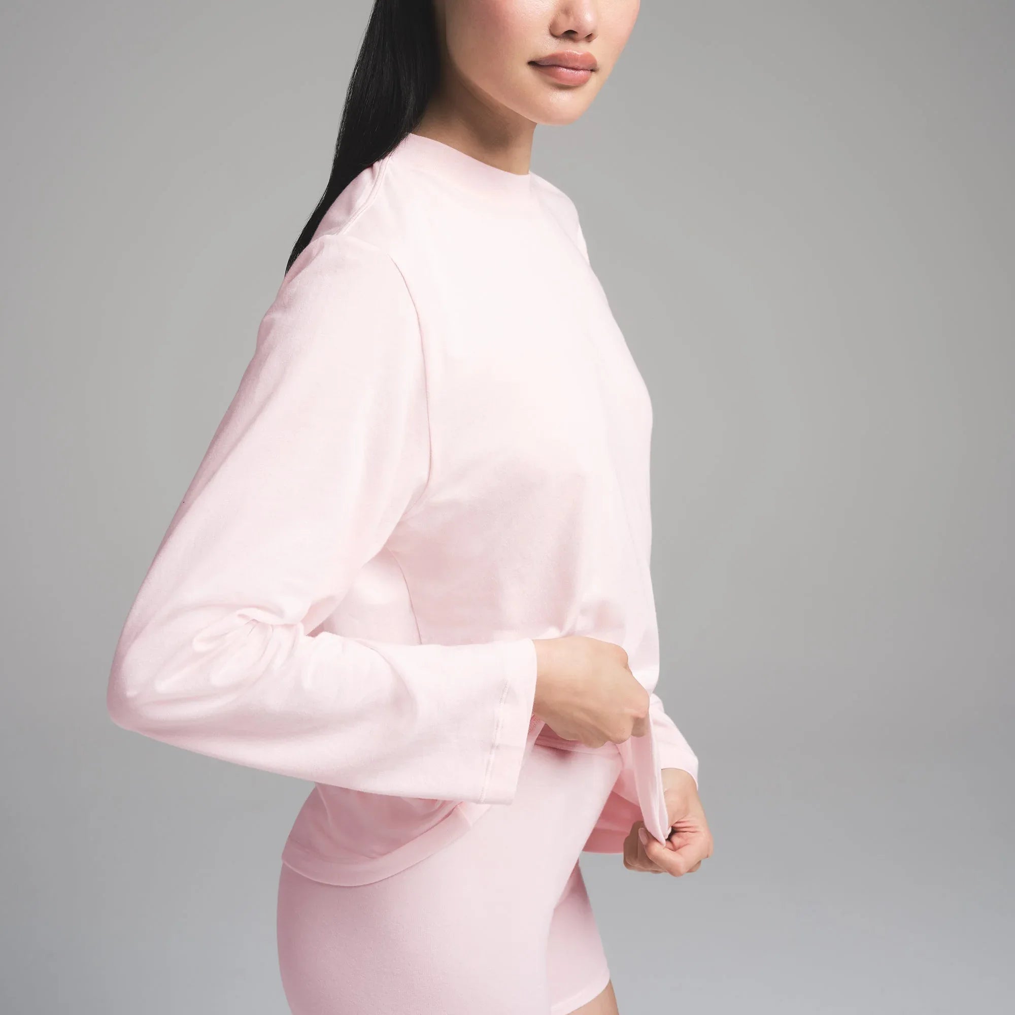 SKIMS BOYFRIEND LONG SLEEVE T-SHIRT | BARELY PINK - TİŞÖRT - My Suti
