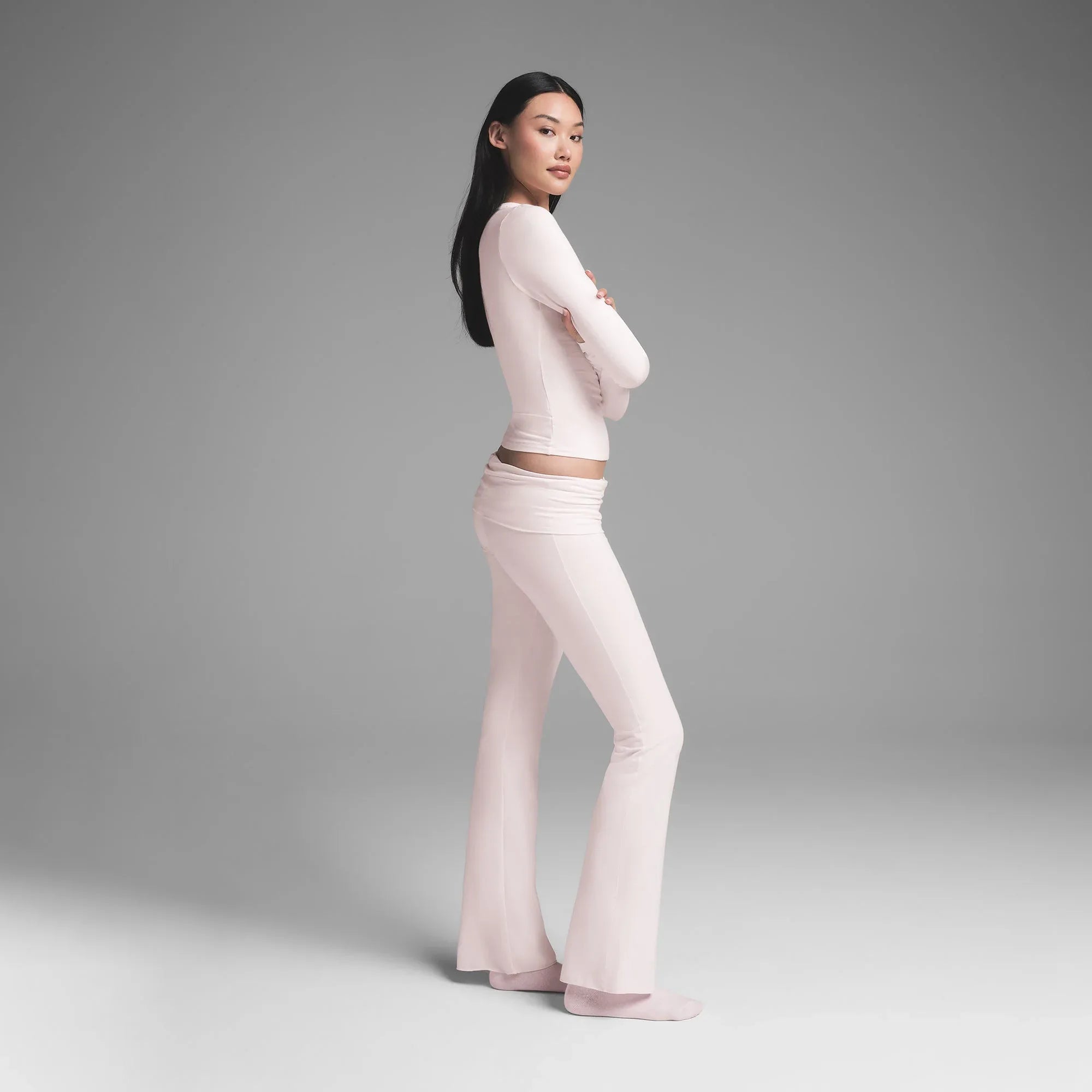 SKIMS COTTON JERSEY FOLDOVER PANT | BARELY PINK - TAYT - My Suti
