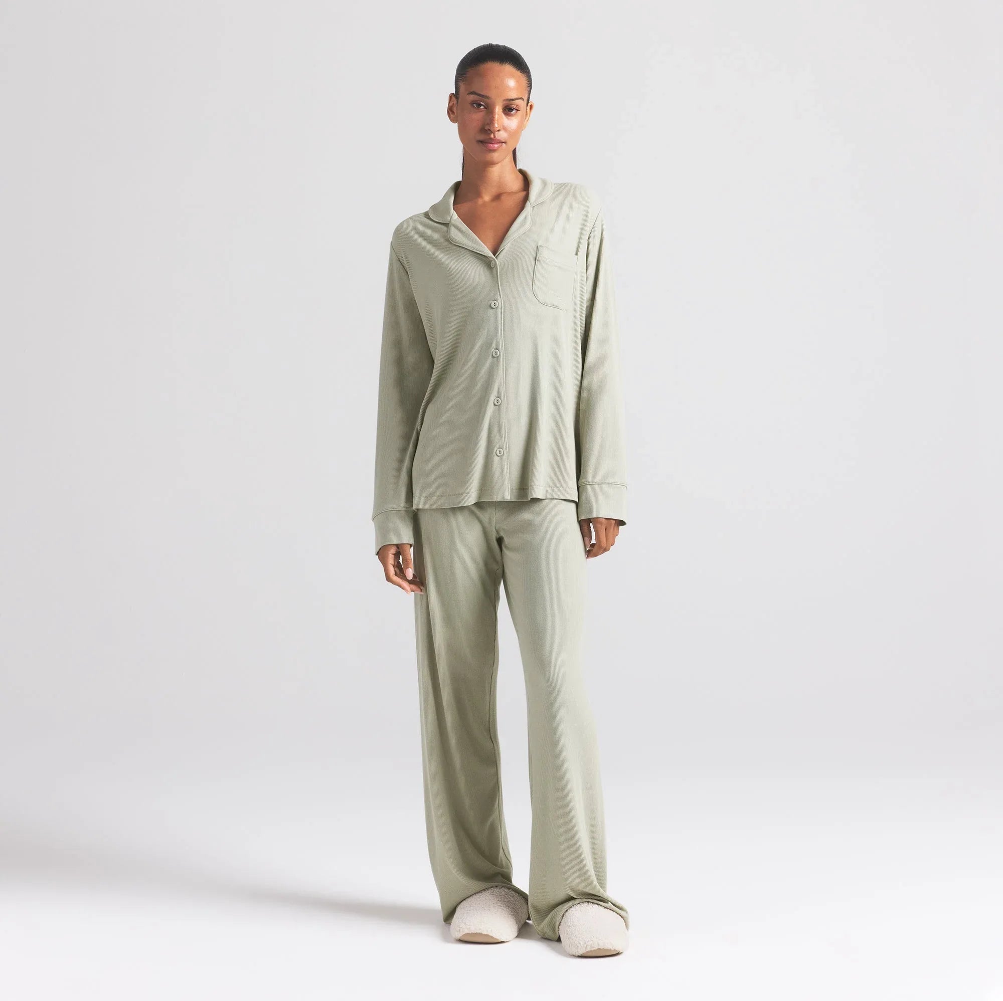 SKIMS SOFT LOUNGE SLEEP SET | TALC - PİJAMA TAKIMI - My Suti