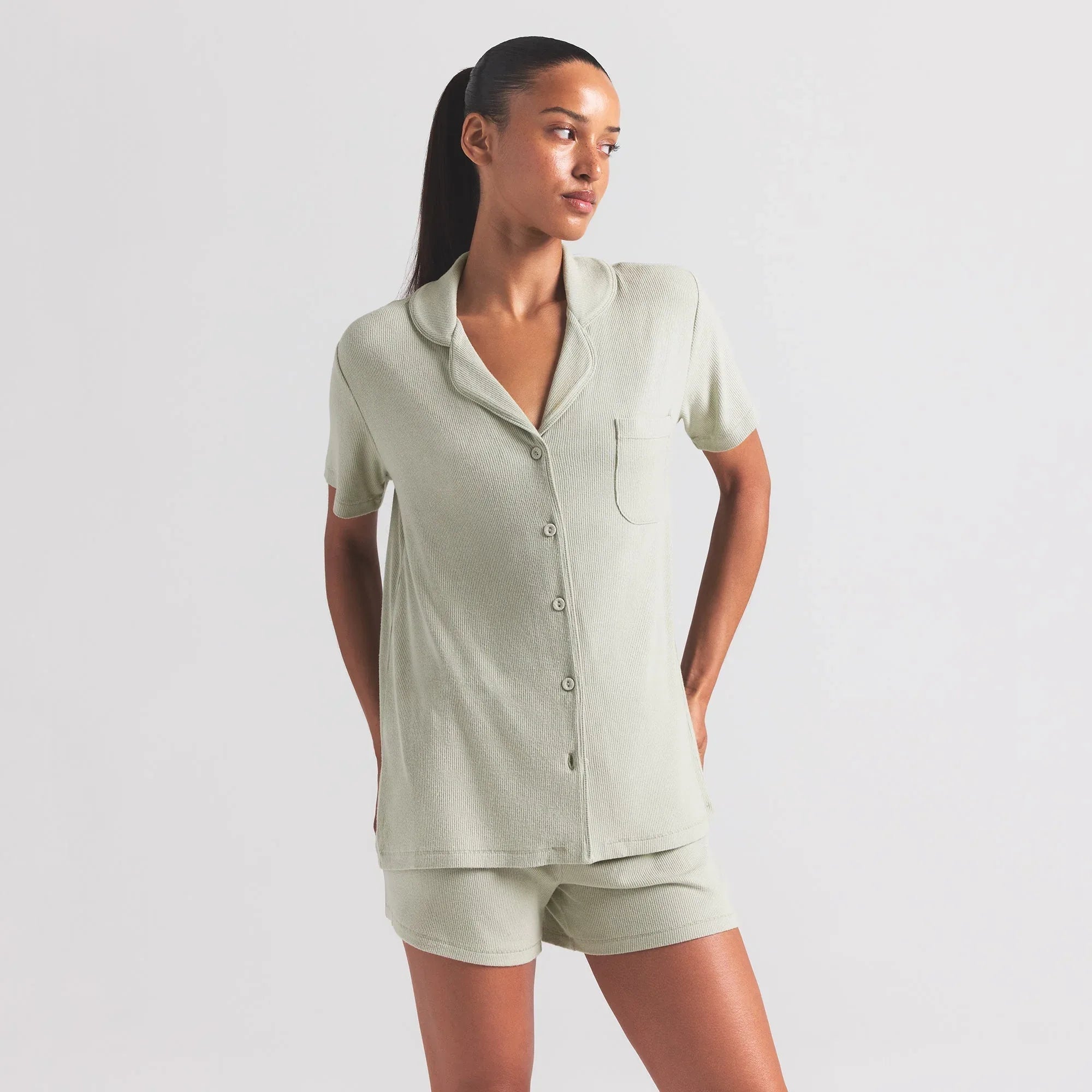 SKIMS SOFT LOUNGE SHORT SLEEP SET | TALC - PİJAMA TAKIMI - My Suti