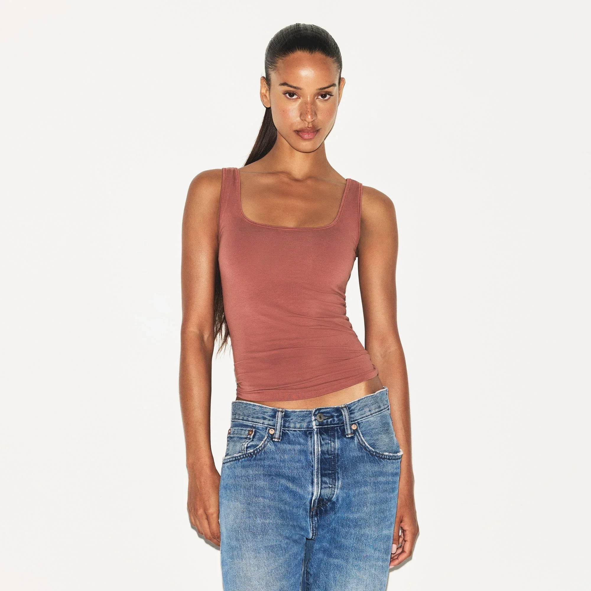 SKIMS COTTON JERSEY TANK | REDWOOD - TİŞÖRT - My Suti