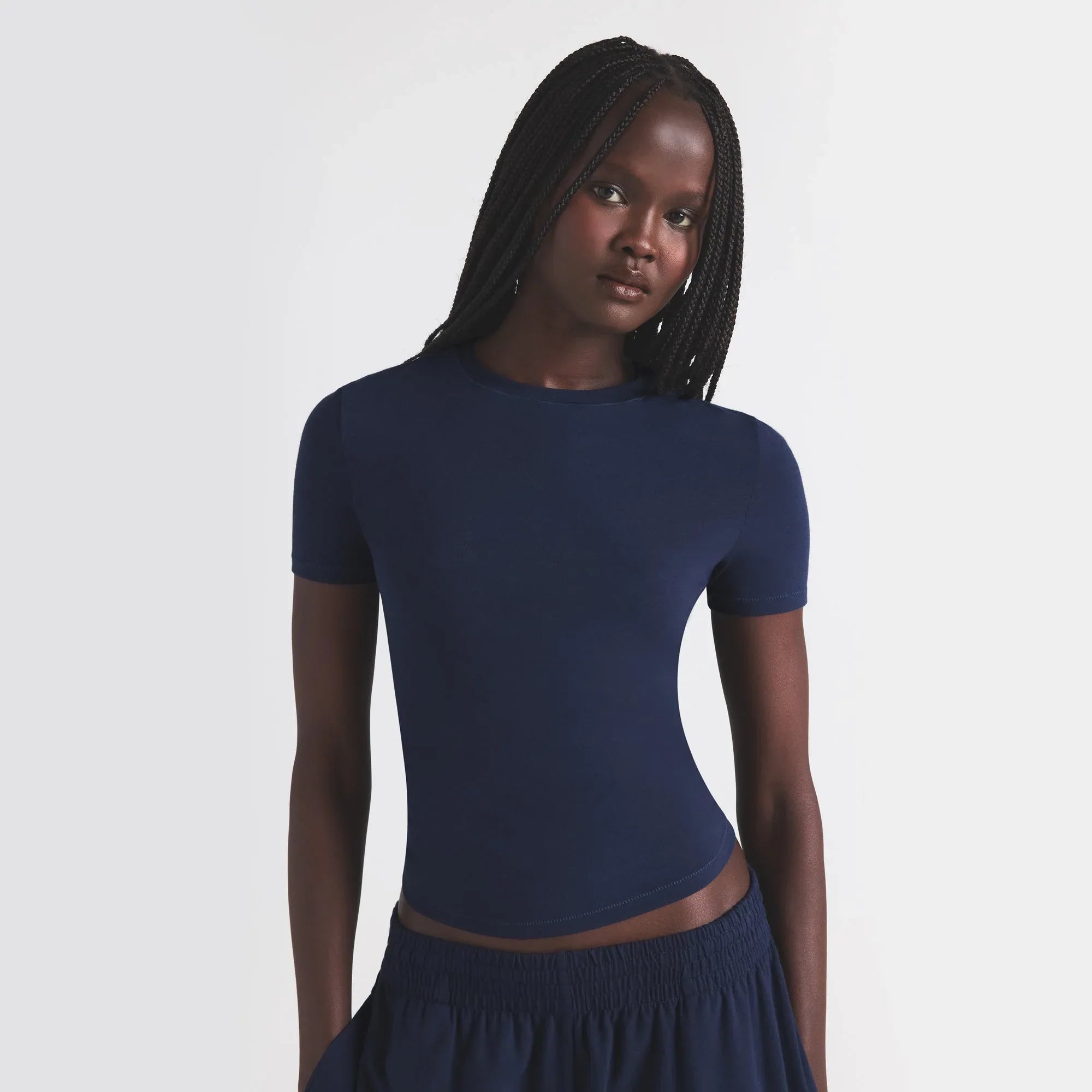 SKIMS COTTON JERSEY T-SHIRT | NAVY - TİŞÖRT - My Suti