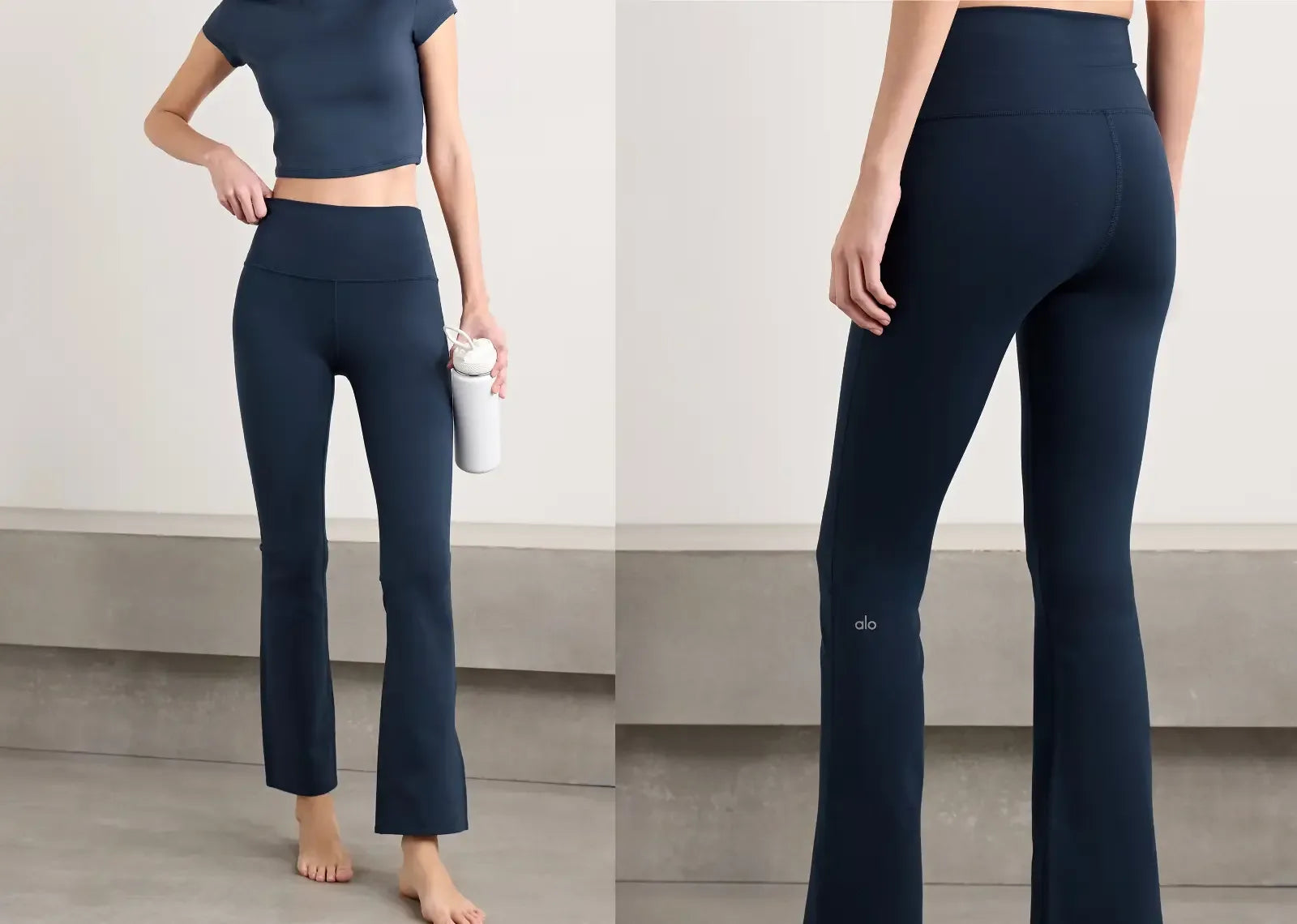 Alo Yoga Airbrush Flared Leggings Navy - My Suti