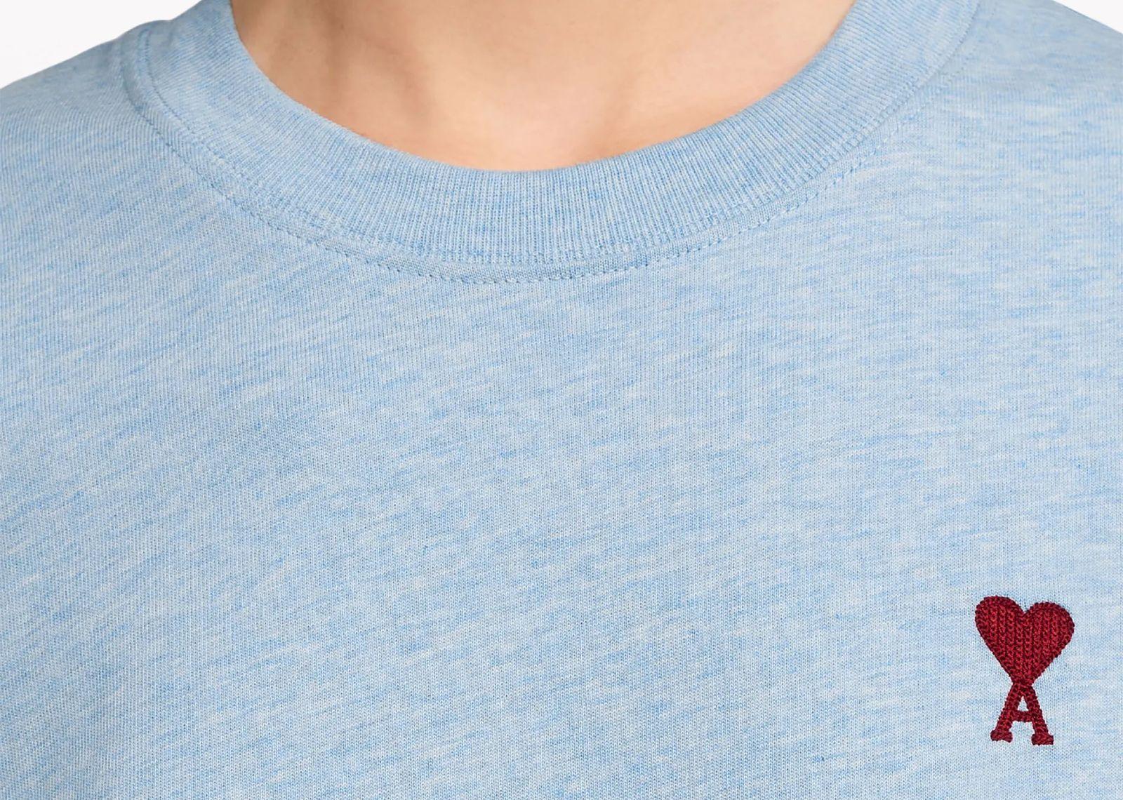 Ami Paris Ami De Coeur T-Shirt Light Blue - My Suti