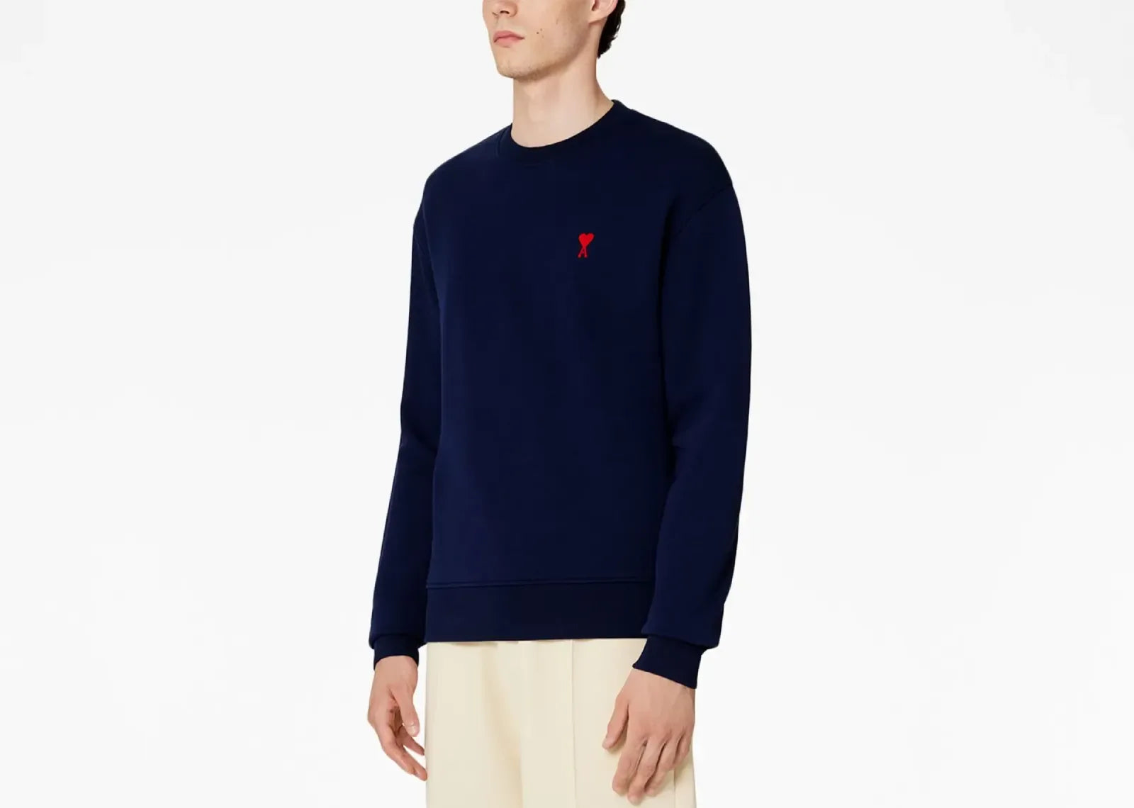 Ami Paris Ami De Coeur Cotton Sweatshirt Blue - My Suti