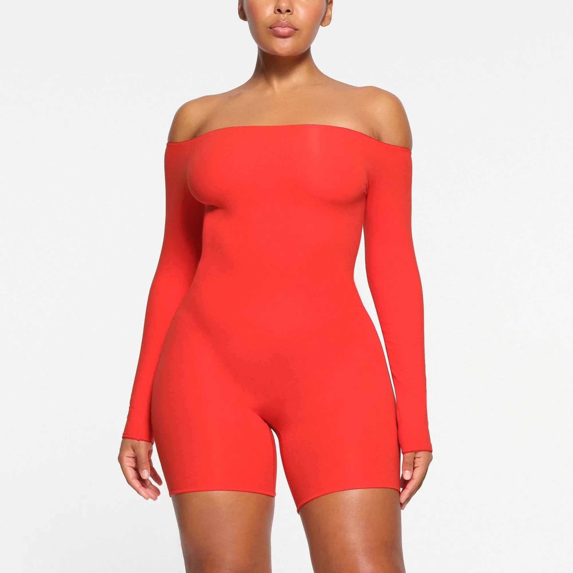 SKIMS FITS EVERYBODY PICOT OFF THE SHOULDER ONESIE | RUBY - ONESIE - My Suti
