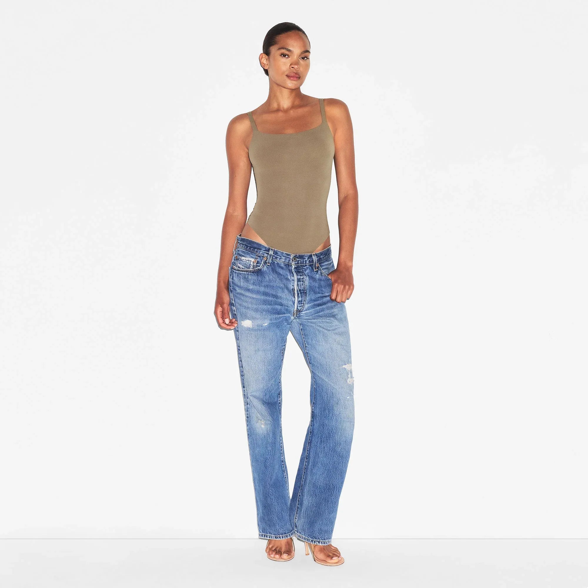 SKIMS FITS EVERYBODY SQUARE NECK BODYSUIT | TRUFFLE - BODYSUIT - My Suti