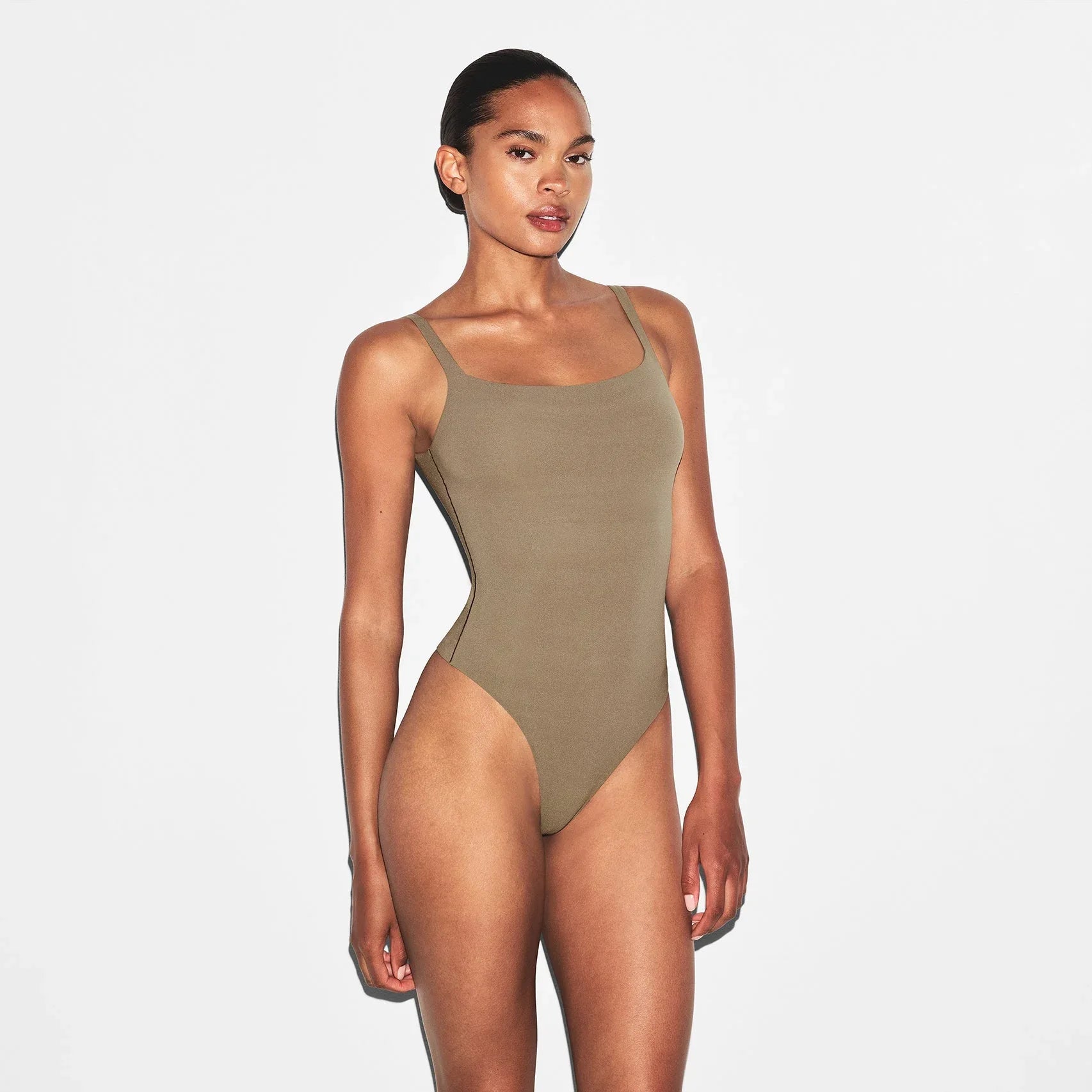 SKIMS FITS EVERYBODY SQUARE NECK BODYSUIT | TRUFFLE - BODYSUIT - My Suti