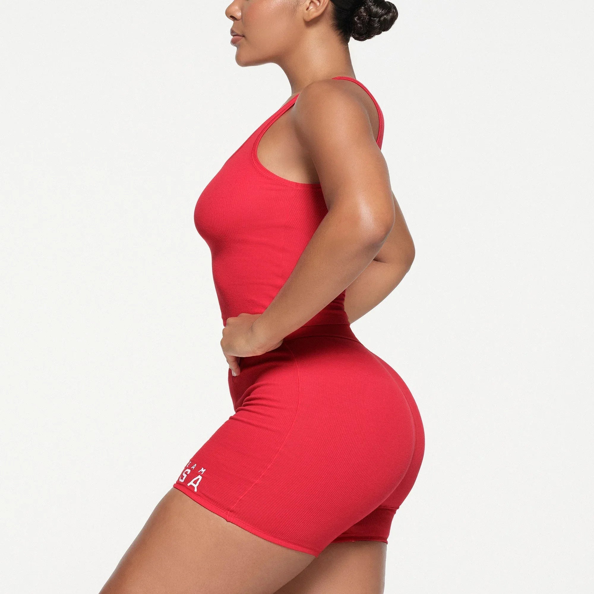 SKIMS FOR TEAM USA COTTON RIB OLYMPIC BOXER | RED - KUTU ŞORT - My Suti