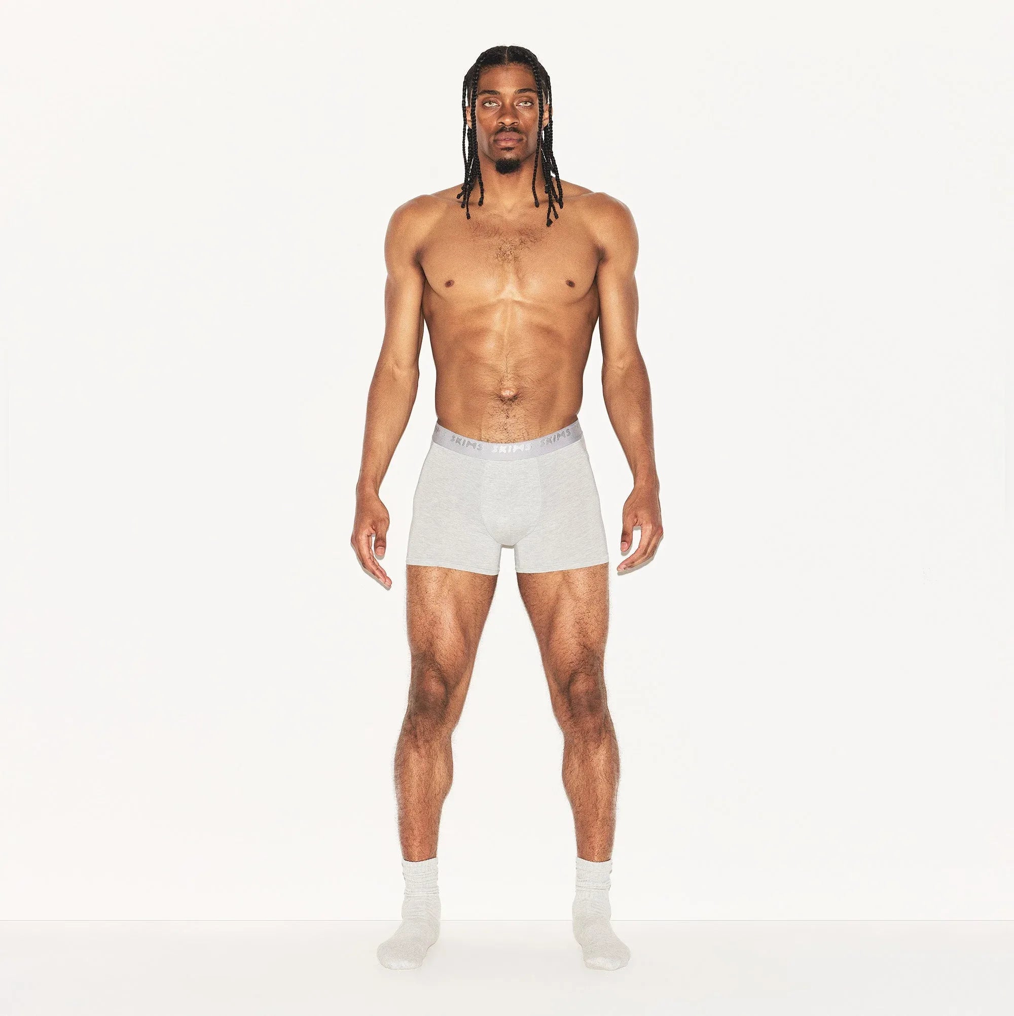 SKIMS STRETCH MENS 3" BOXER BRIEF | LIGHT HEATHER GREY - KUTU ŞORT - My Suti