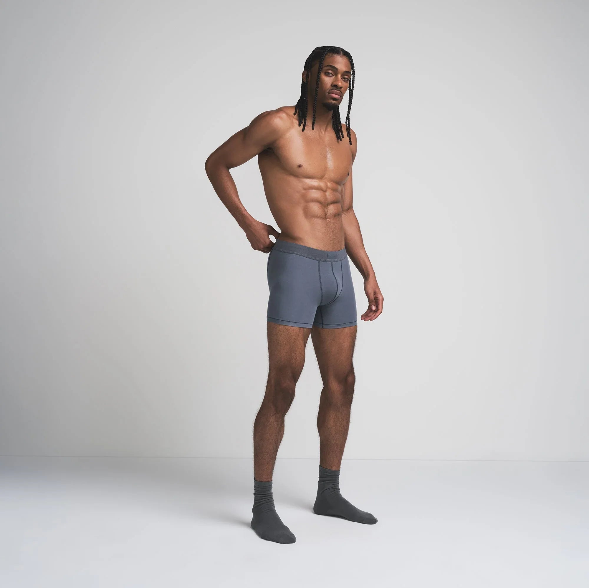 SKIMS COTTON MENS 3" BOXER BRIEF | STEEL BLUE - KUTU ŞORT - My Suti