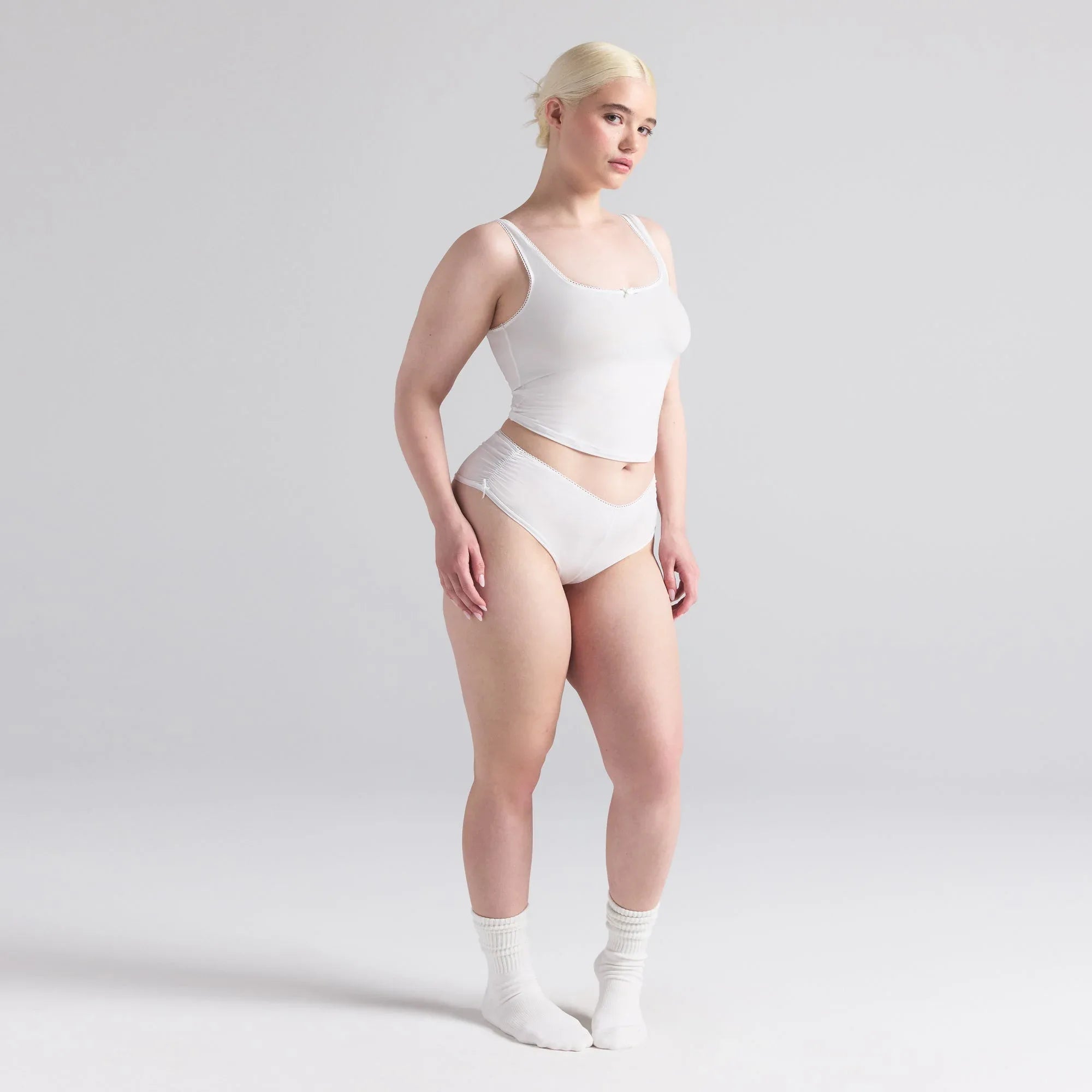 SKIMS FITS EVERYBODY PICOT TANK AND HIPSTER SET | MARBLE - TAKIM - My Suti