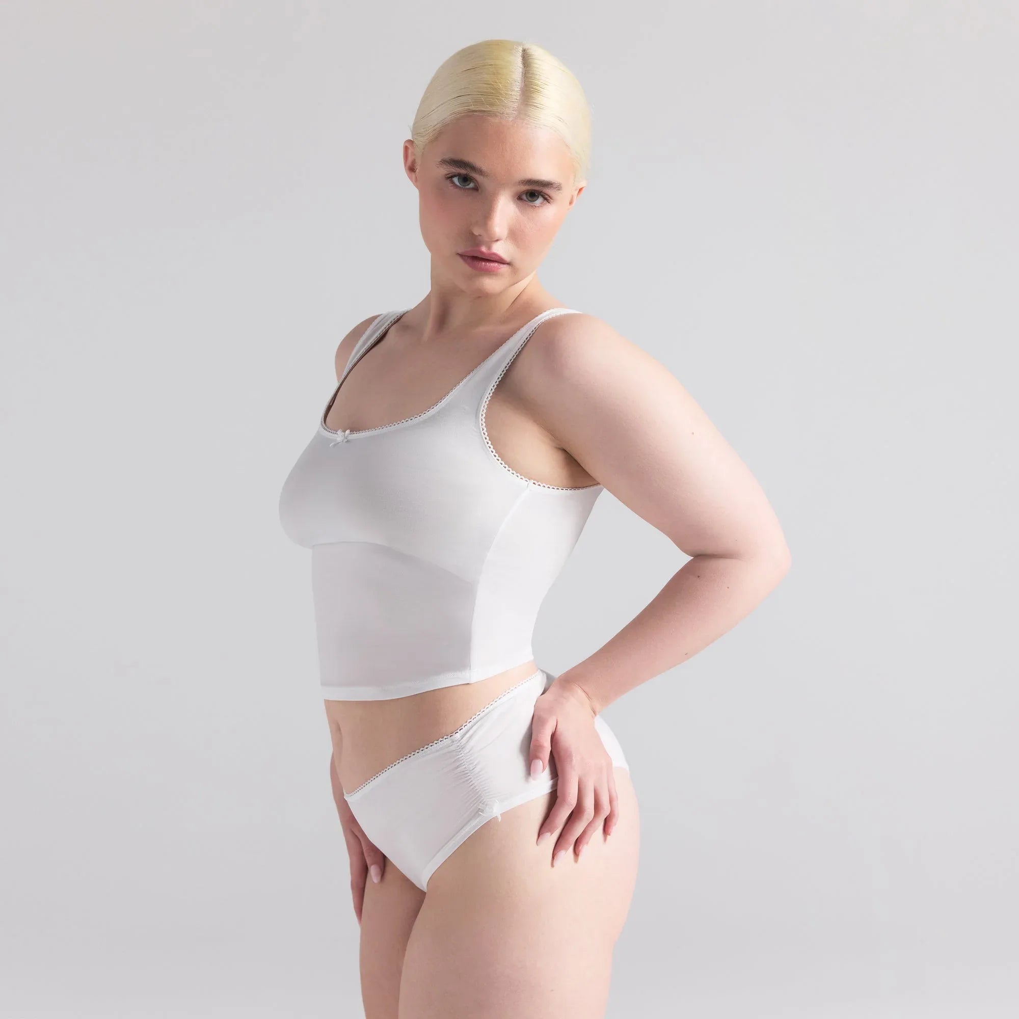 SKIMS FITS EVERYBODY PICOT TANK AND HIPSTER SET | MARBLE - TAKIM - My Suti