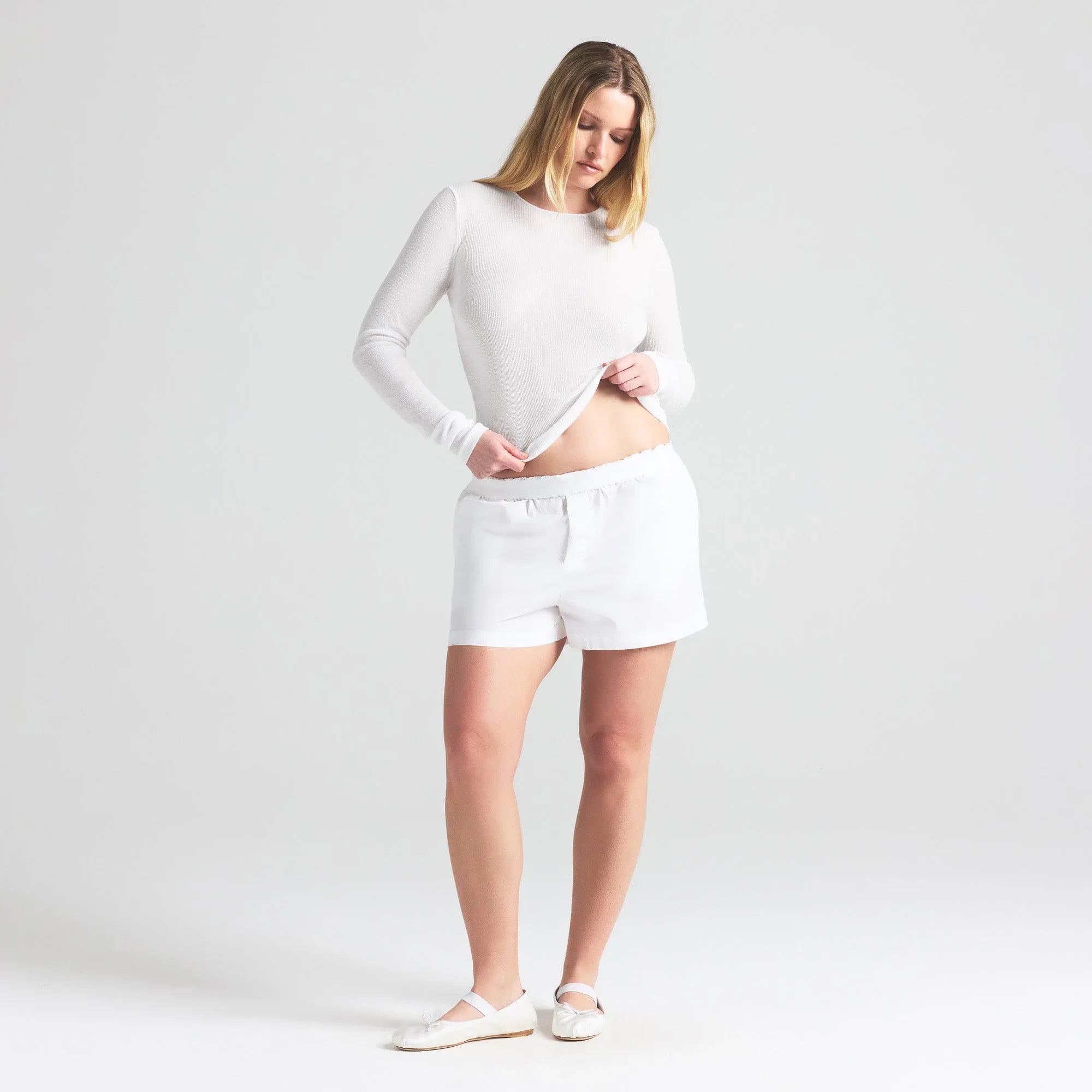 SKIMS COTTON POPLIN BOXER | SNOW - KUTU KALIP ŞORT - My Suti