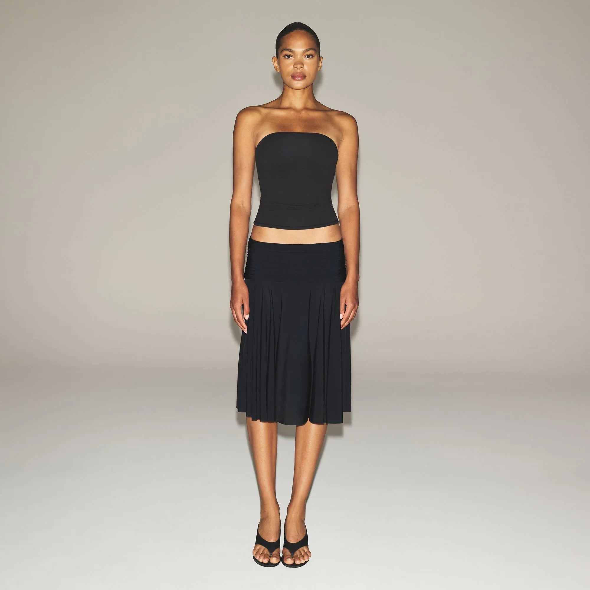 SKIMS MILKY SHEER MIDI SKIRT | OBSIDIAN - ETEK - My Suti