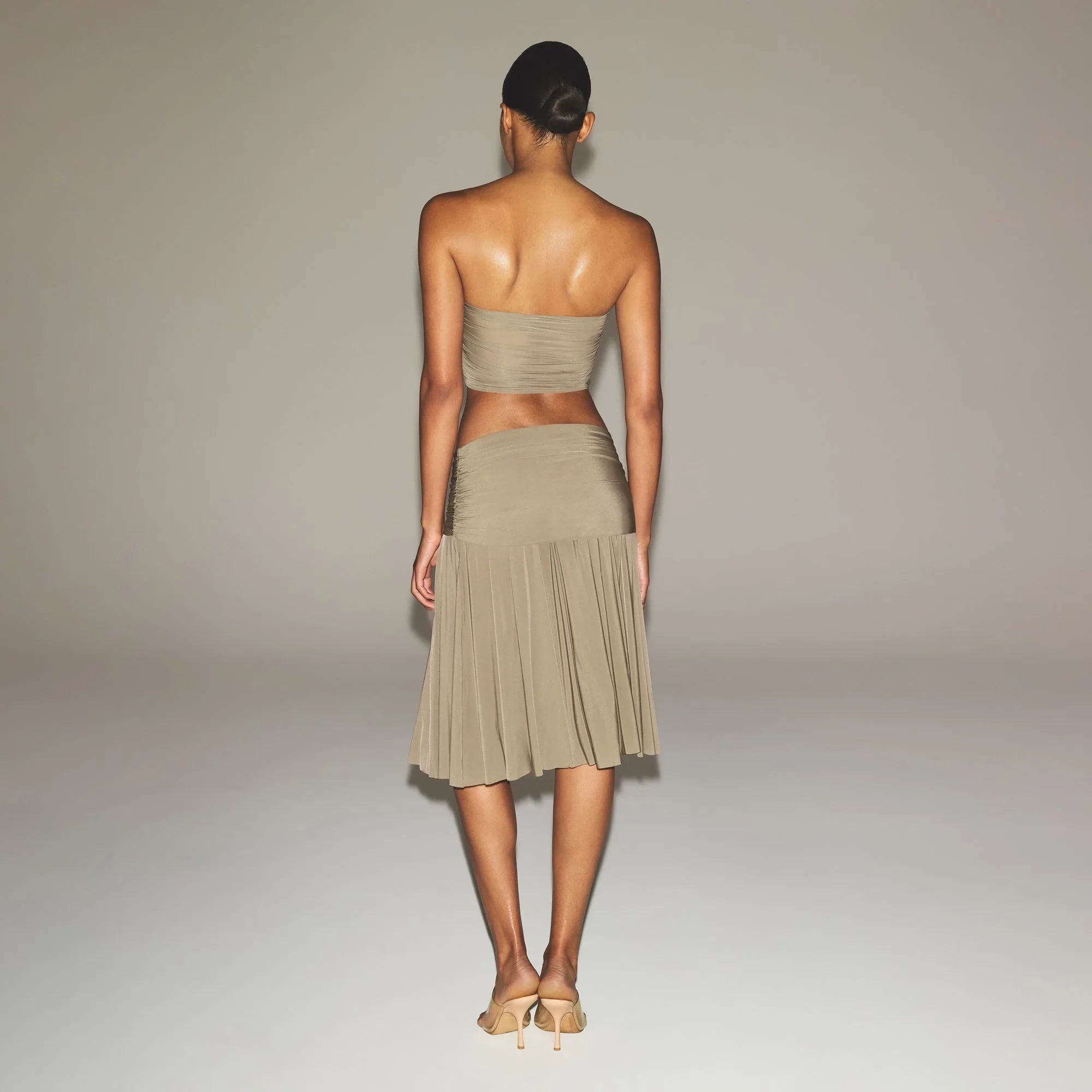 SKIMS MILKY SHEER MIDI SKIRT | TRUFFLE - ETEK - My Suti