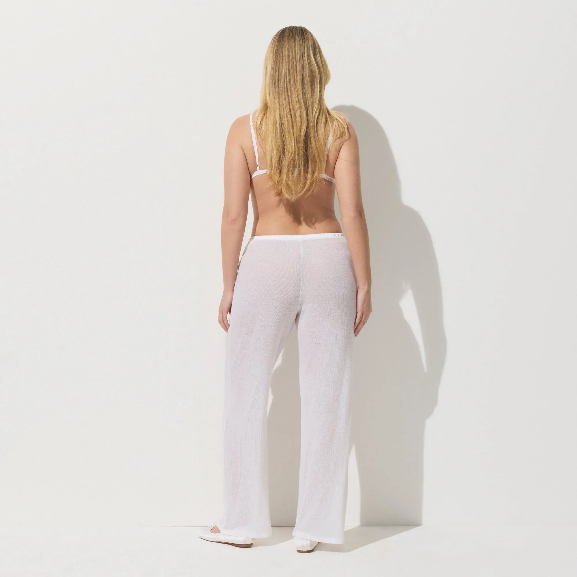 SKIMS SHEER COTTON STRAIGHT LEG PANT | SNOW - PANTOLON - My Suti