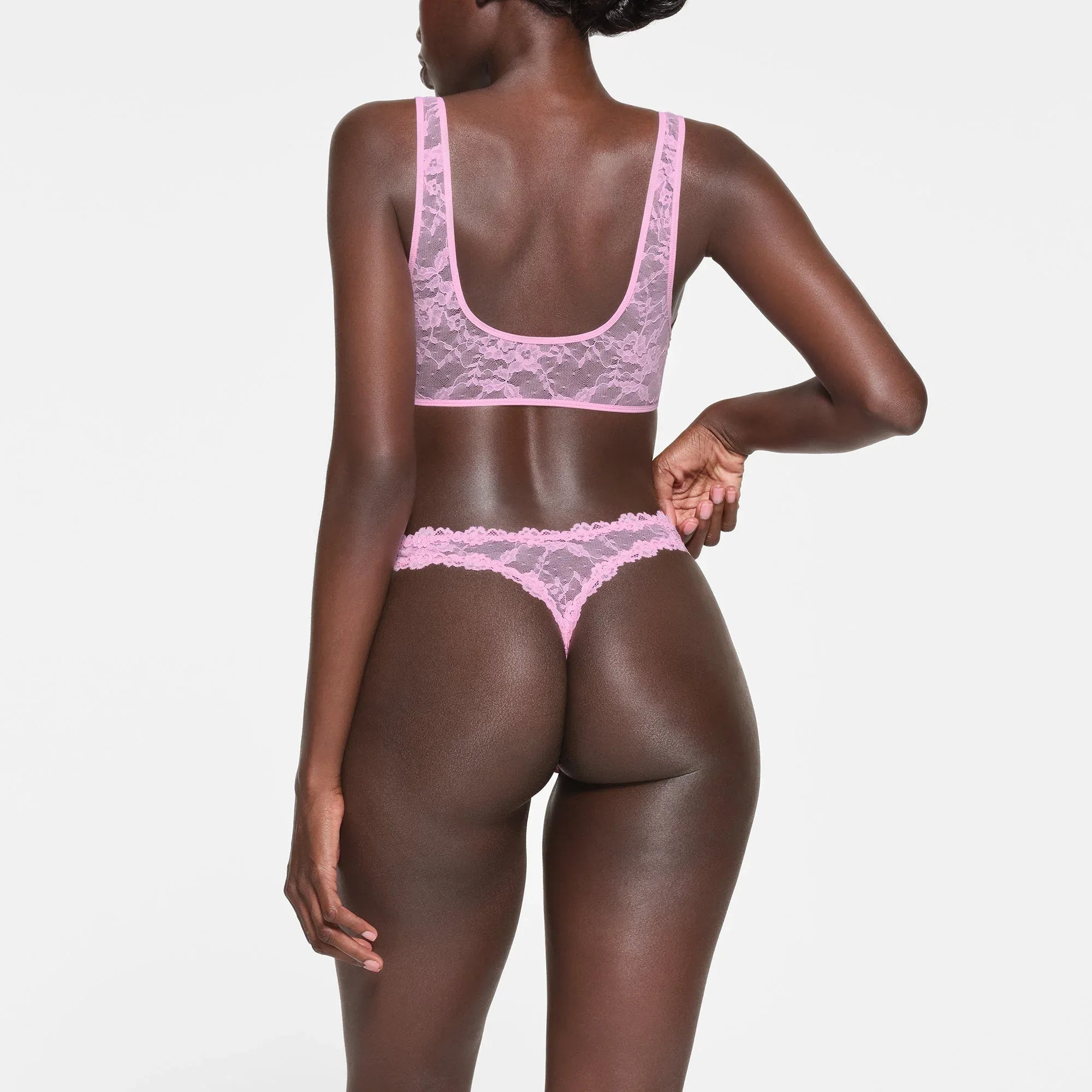 SKIMS STRETCH LACE PLUNGE BRALETTE | COTTON CANDY - SÜTYEN - My Suti