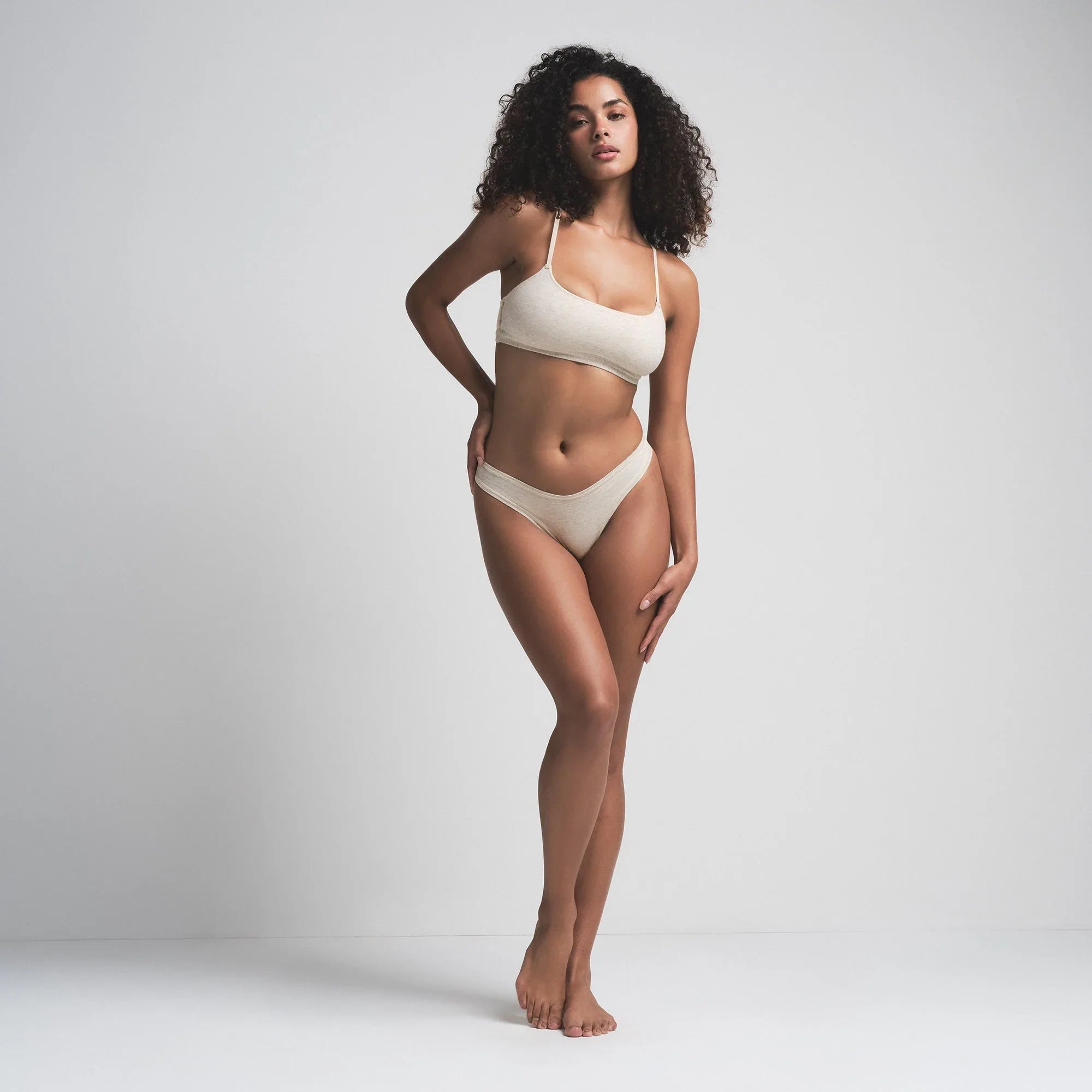 SKIMS COTTON JERSEY SCOOP BRALETTE 2-PACK | HEATHER OATMEAL AND SPRUCE - SÜTYEN - My Suti
