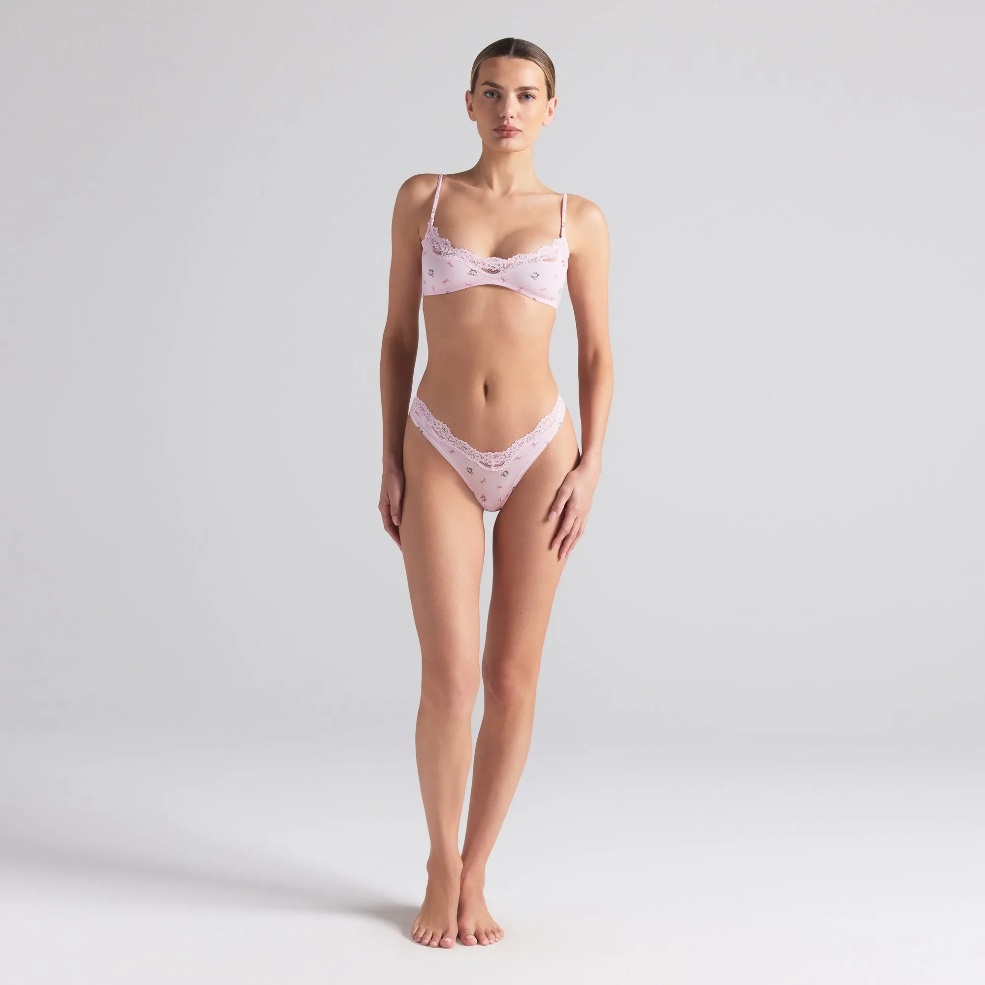 SKIMS FITS EVERYBODY LACE SCOOP BRALETTE 2-PACK | MARBLE AND FLORAL BOW PRINT - SÜTYEN - My Suti