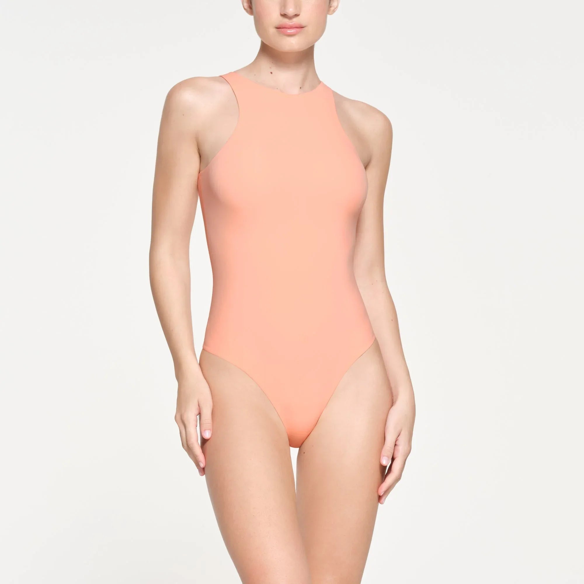 SKIMS FITS EVERYBODY HIGH NECK BODYSUIT | FADED NECTAR - BODYSUIT - My Suti