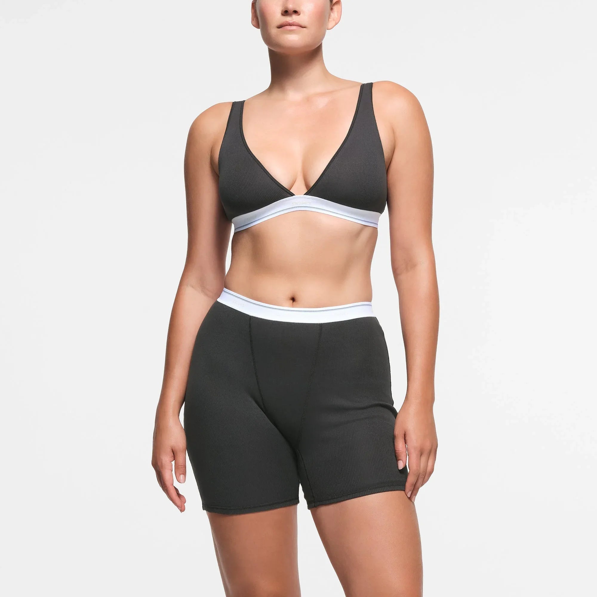 SKIMS COTTON RIB BOXER | SOOT STRIPE - KUTU ŞORT - My Suti