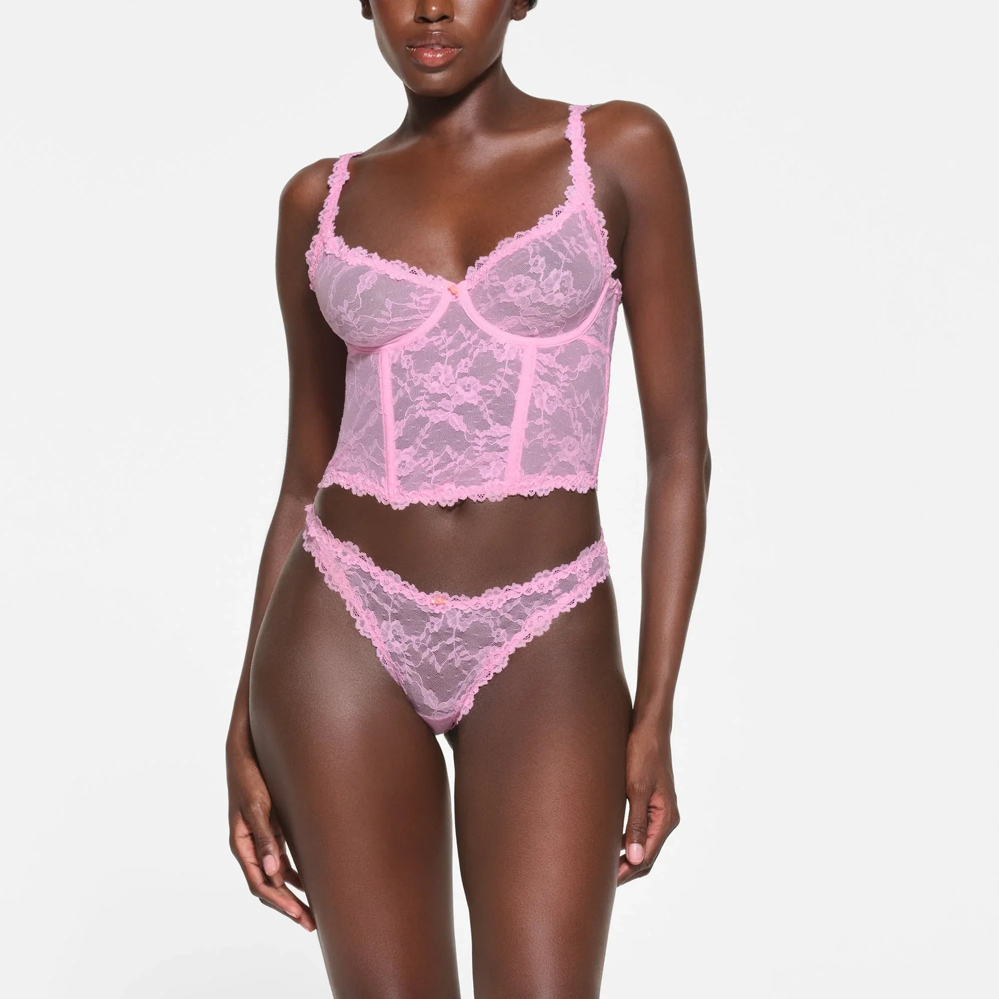 SKIMS STRETCH LACE CORSET | COTTON CANDY - KORSE - My Suti