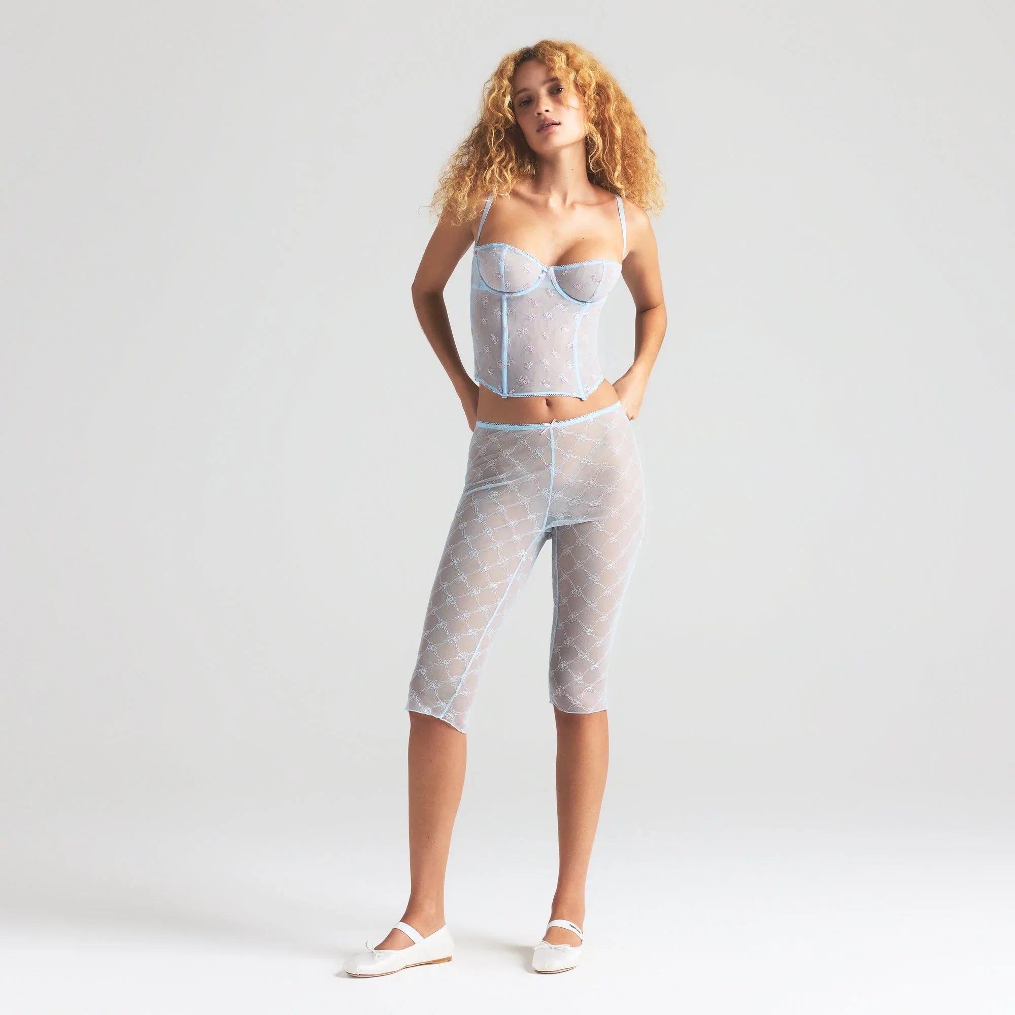 SKIMS SPRING INTIMATES CORSET | POWDER BLUE MULTI TULLE - KORSE - My Suti