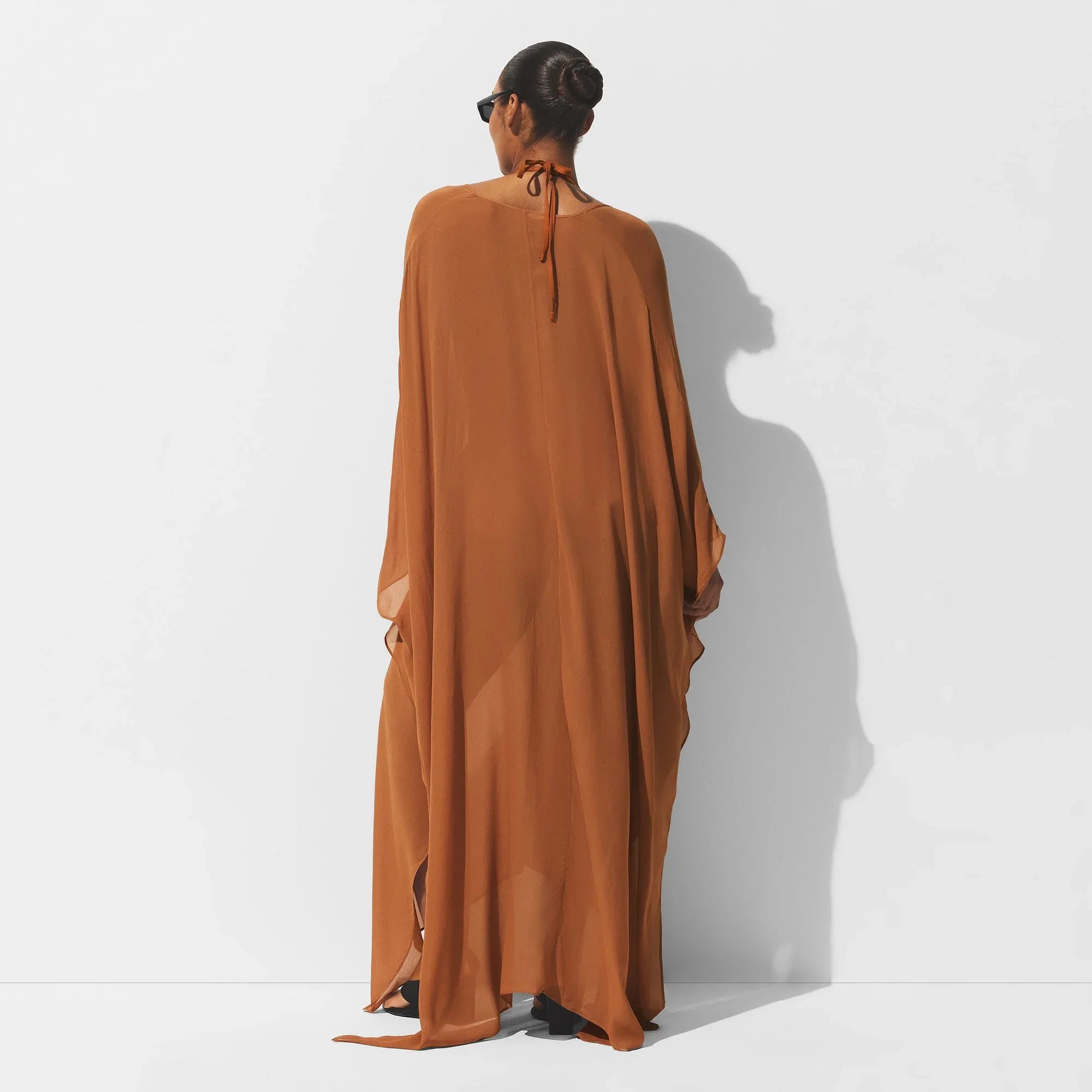 SKIMS SHEER COVER-UPS LONG KAFTAN | CHESTNUT - KAFTAN - My Suti