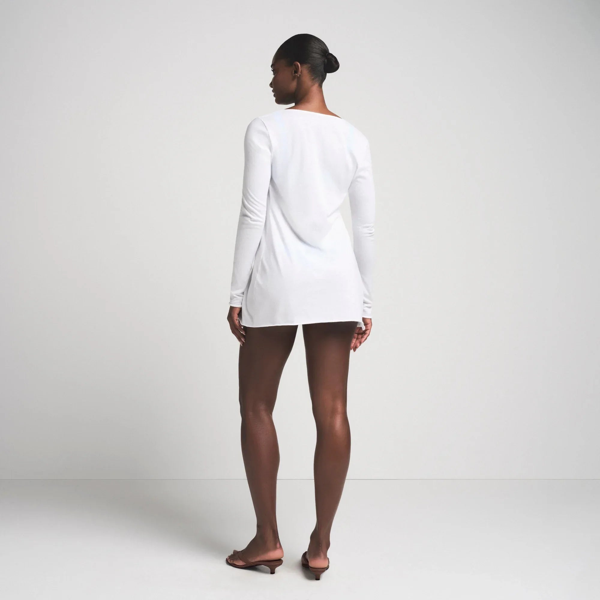 SKIMS COTTON COVER-UPS TIE FRONT TOP | SNOW - ÜST - My Suti