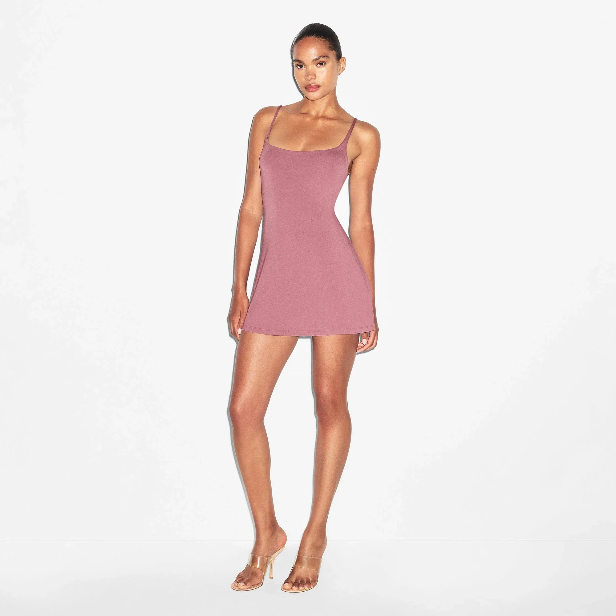 SKIMS SMOOTH LAYERS SCOOP NECK MINI DRESS | REDWOOD - ELBİSE - My Suti