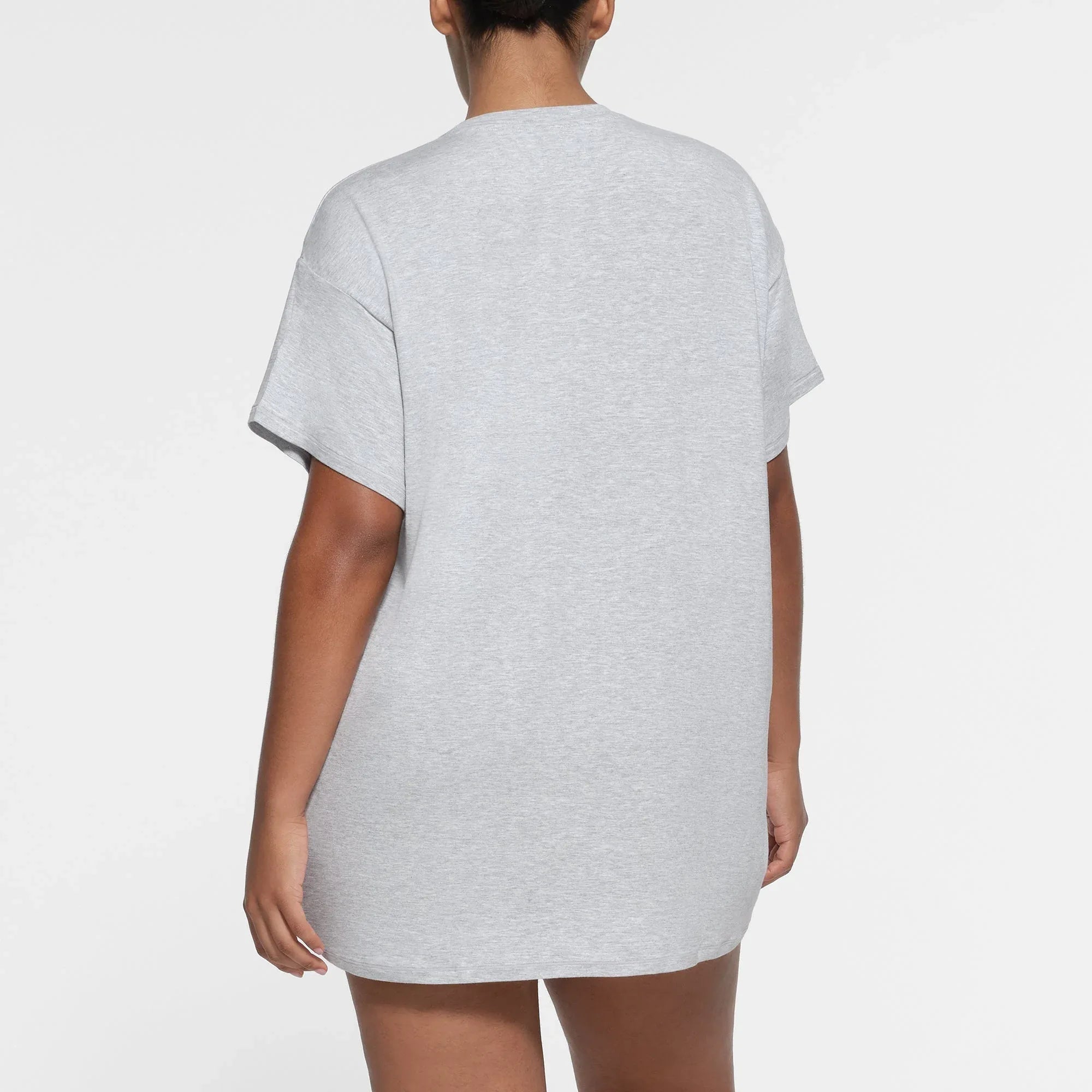 SKIMS SLEEP T-SHIRT MINI DRESS | LIGHT HEATHER GREY - ELBİSE - My Suti