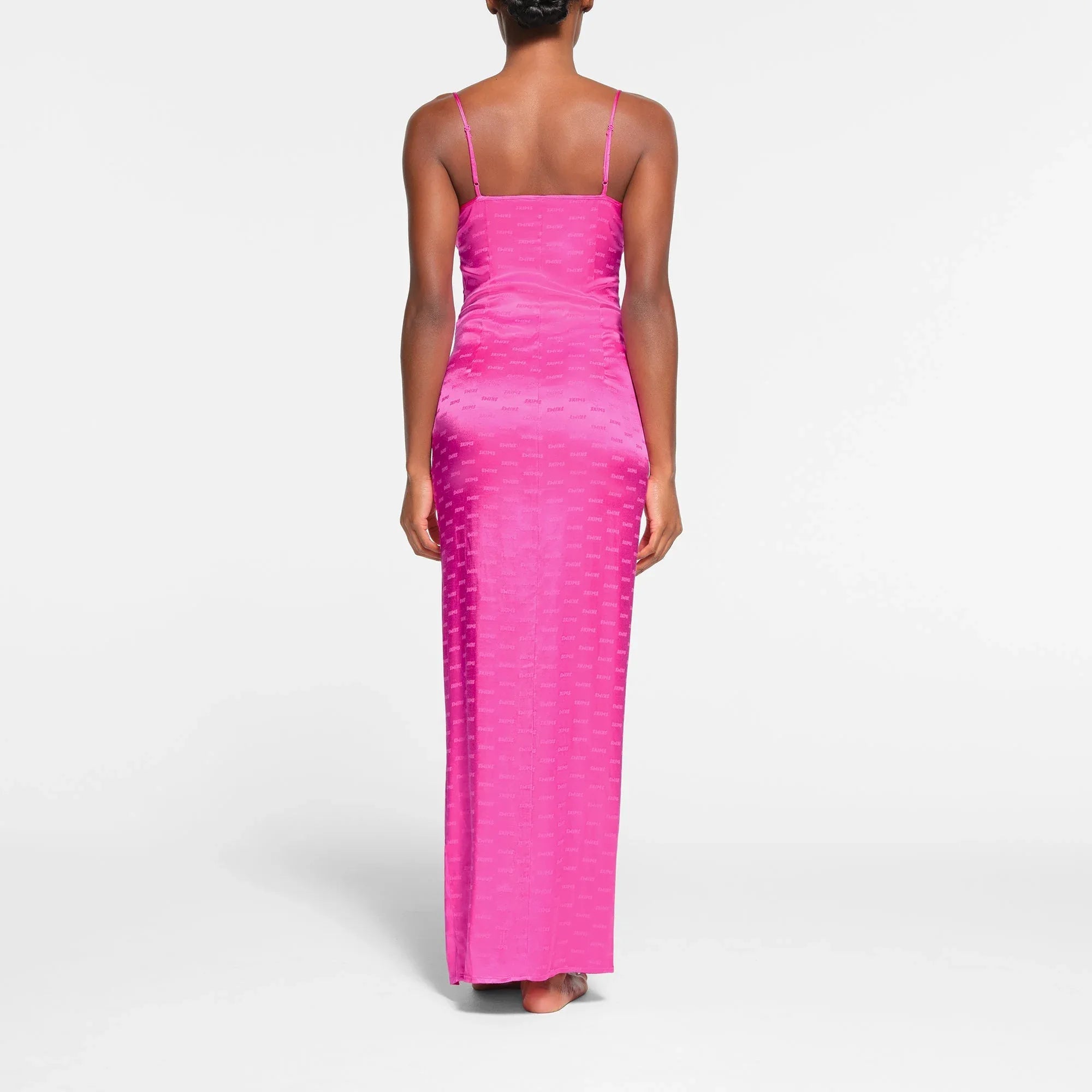 SKIMS JACQUARD LACE LONG DRESS | HOT PINK - ELBİSE - My Suti
