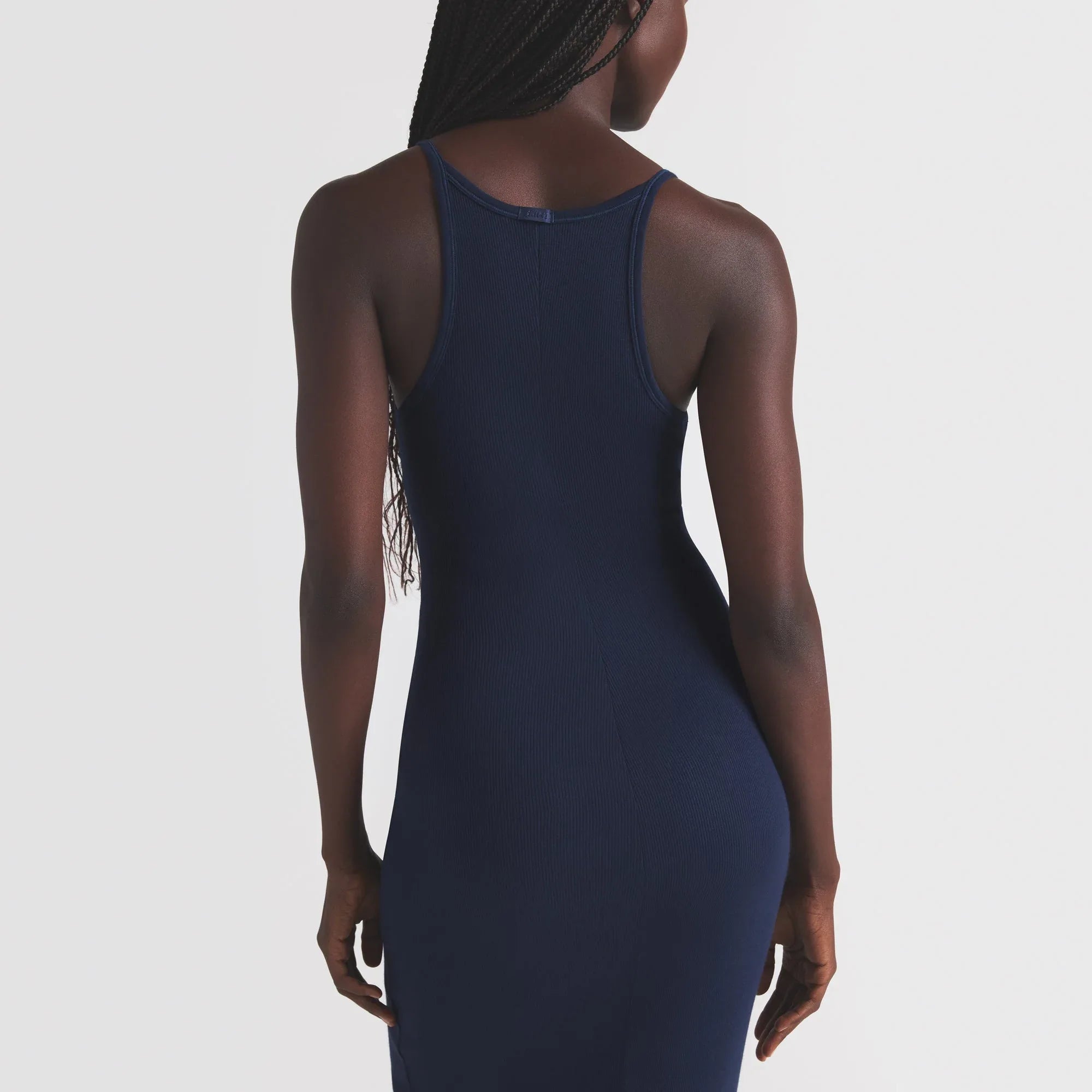 SKIMS COTTON RIB LONG CAMI DRESS | NAVY - ELBİSE - My Suti