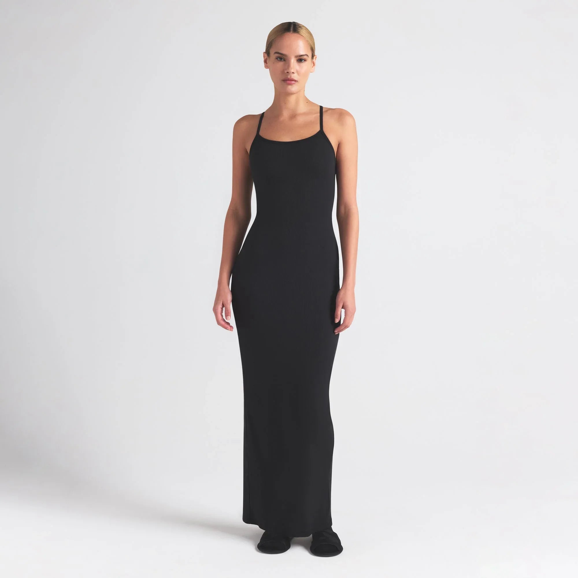 SKIMS COTTON RIB LONG CAMI DRESS | SOOT - ELBİSE - My Suti
