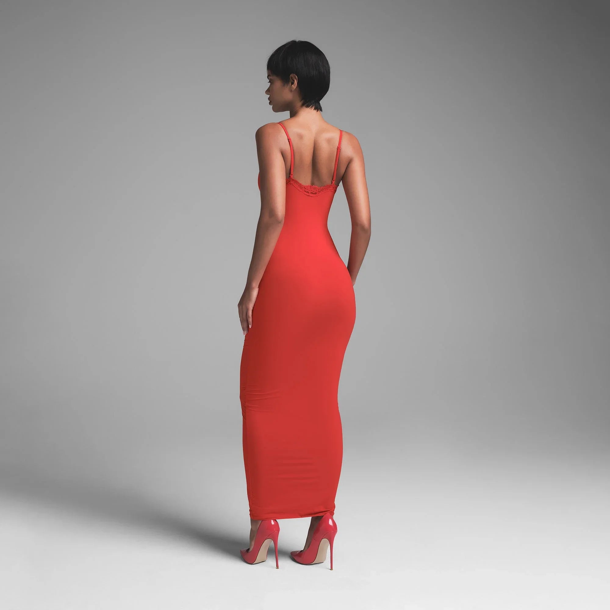 SKIMS FITS EVERYBODY LACE LONG SLIP DRESS | CAYENNE - ELBİSE - My Suti