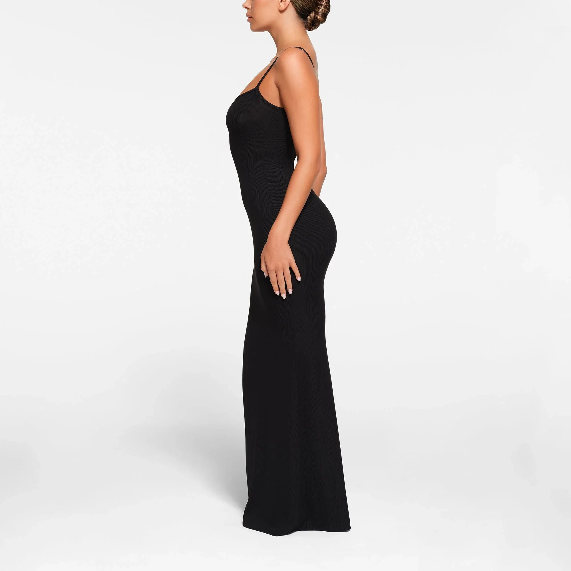 SKIMS SOFT LOUNGE PETITE LONG SLIP DRESS | ONYX - ELBİSE - My Suti