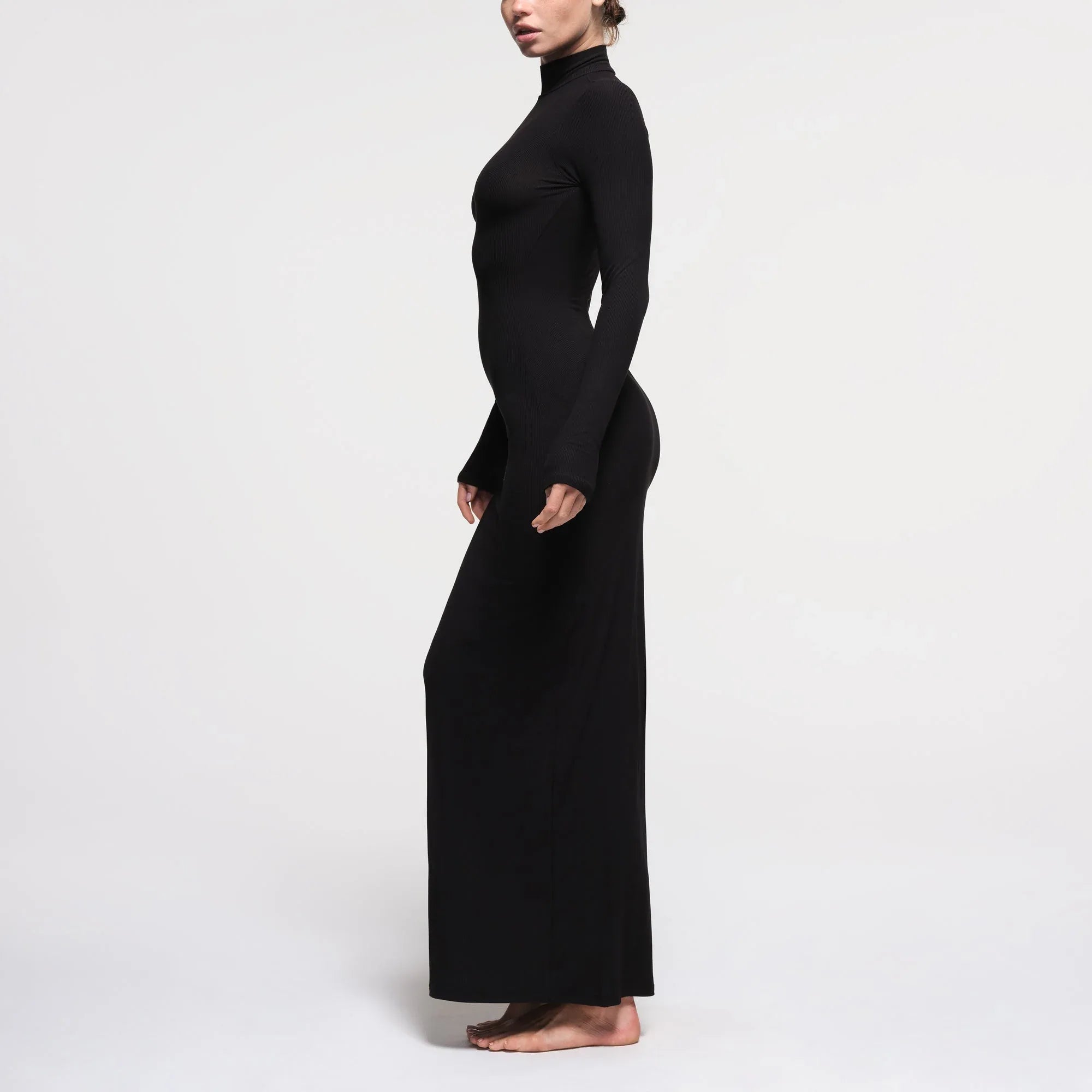 SKIMS SOFT LOUNGE TURTLENECK LONG DRESS | ONYX - ELBİSE - My Suti
