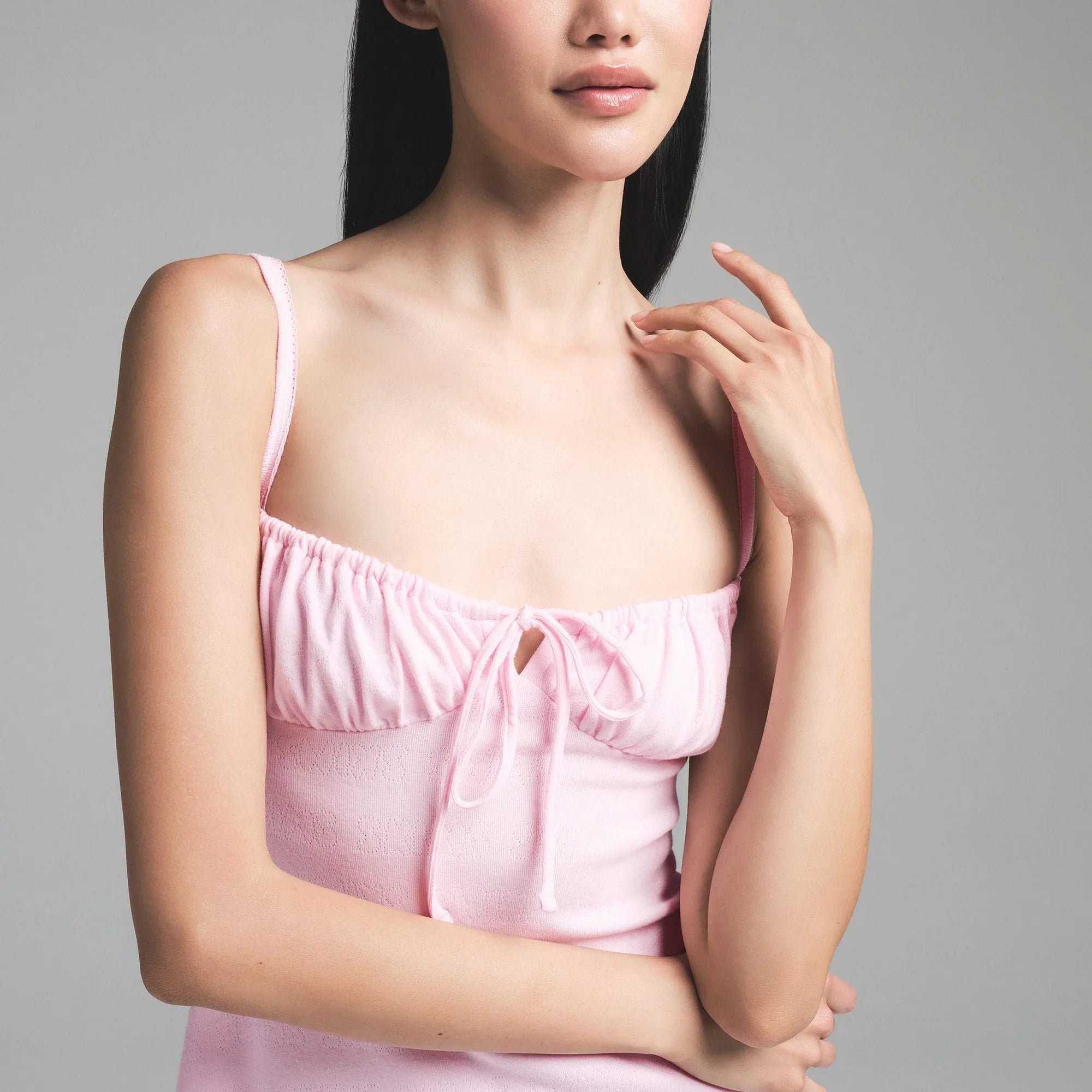 SKIMS LOGO POINTELLE MINI DRESS | CHERRY BLOSSOM - ELBİSE - My Suti