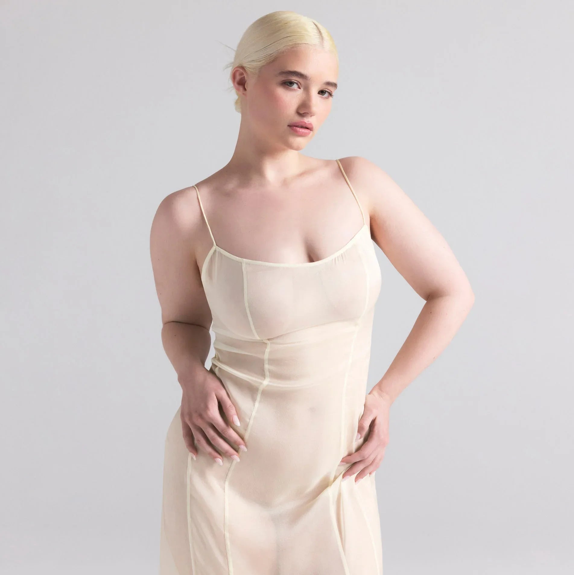 SKIMS ROMANCE LONG SLIP DRESS | IVORY - ELBİSE - My Suti