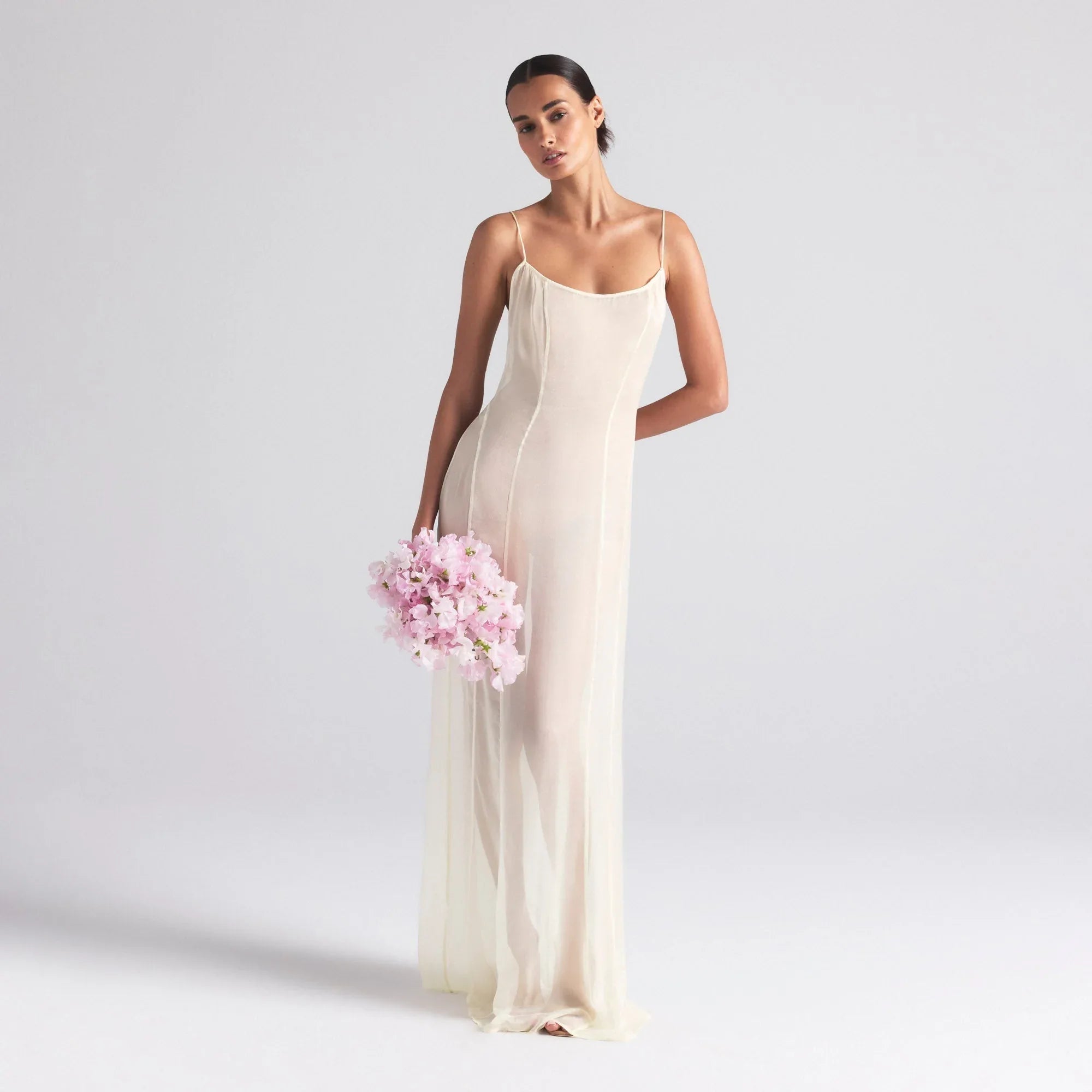 SKIMS ROMANCE LONG SLIP DRESS | IVORY - ELBİSE - My Suti