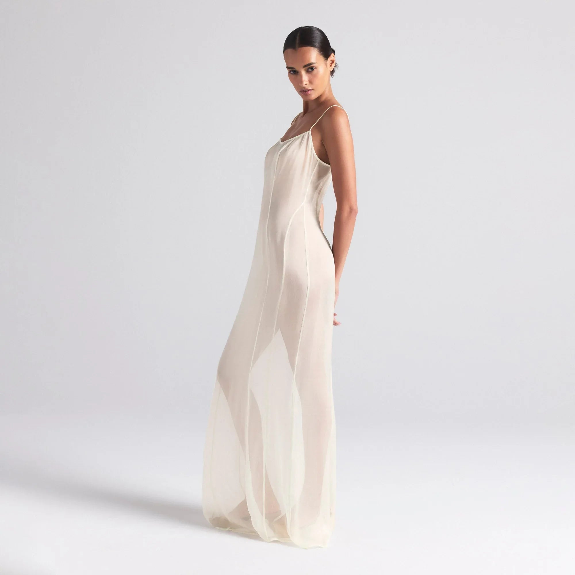 SKIMS ROMANCE LONG SLIP DRESS | IVORY - ELBİSE - My Suti