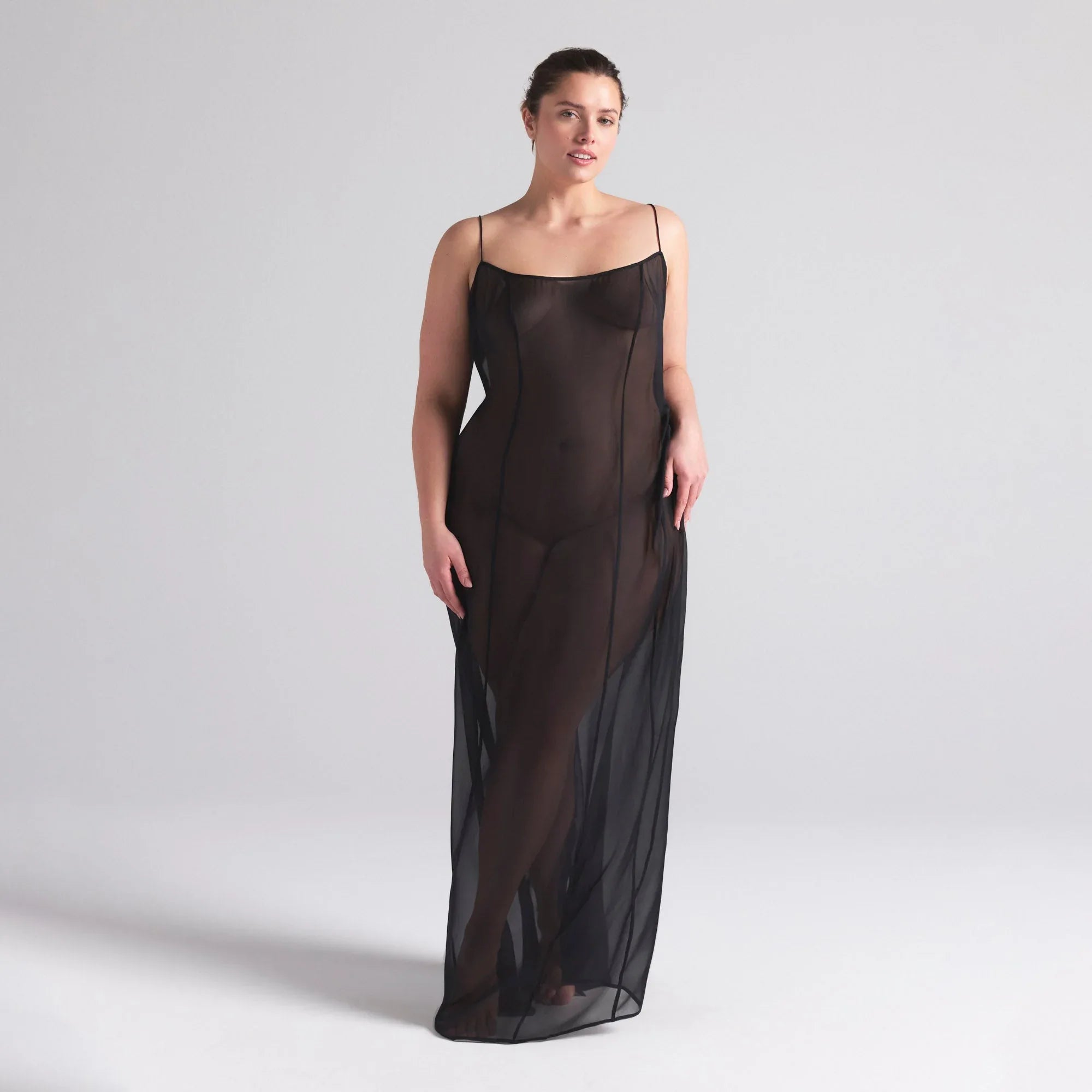 SKIMS ROMANCE LONG SLIP DRESS | ONYX - ELBİSE - My Suti