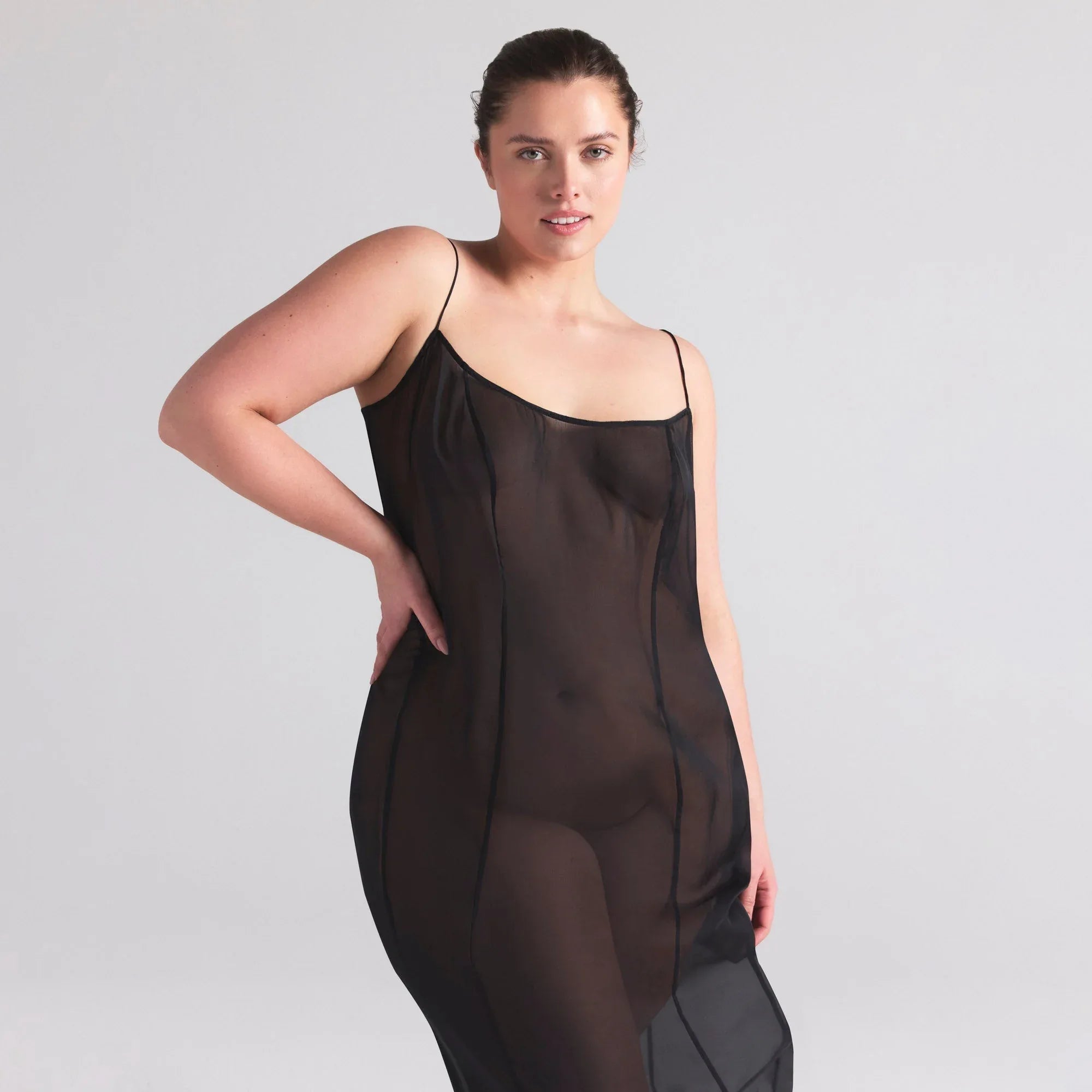 SKIMS ROMANCE LONG SLIP DRESS | ONYX - ELBİSE - My Suti