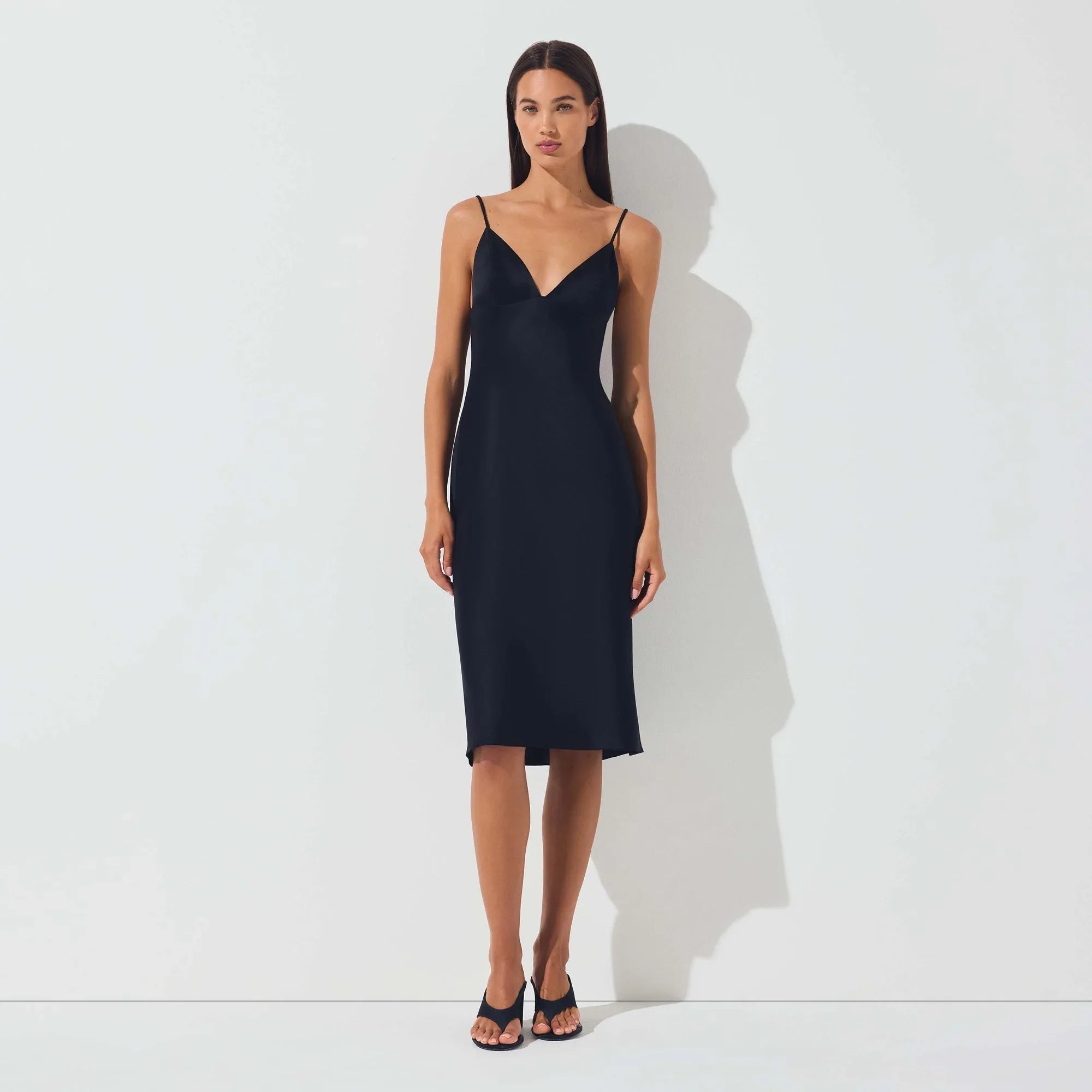 SKIMS SILK MIDI DRESS | ONYX - ELBİSE - My Suti