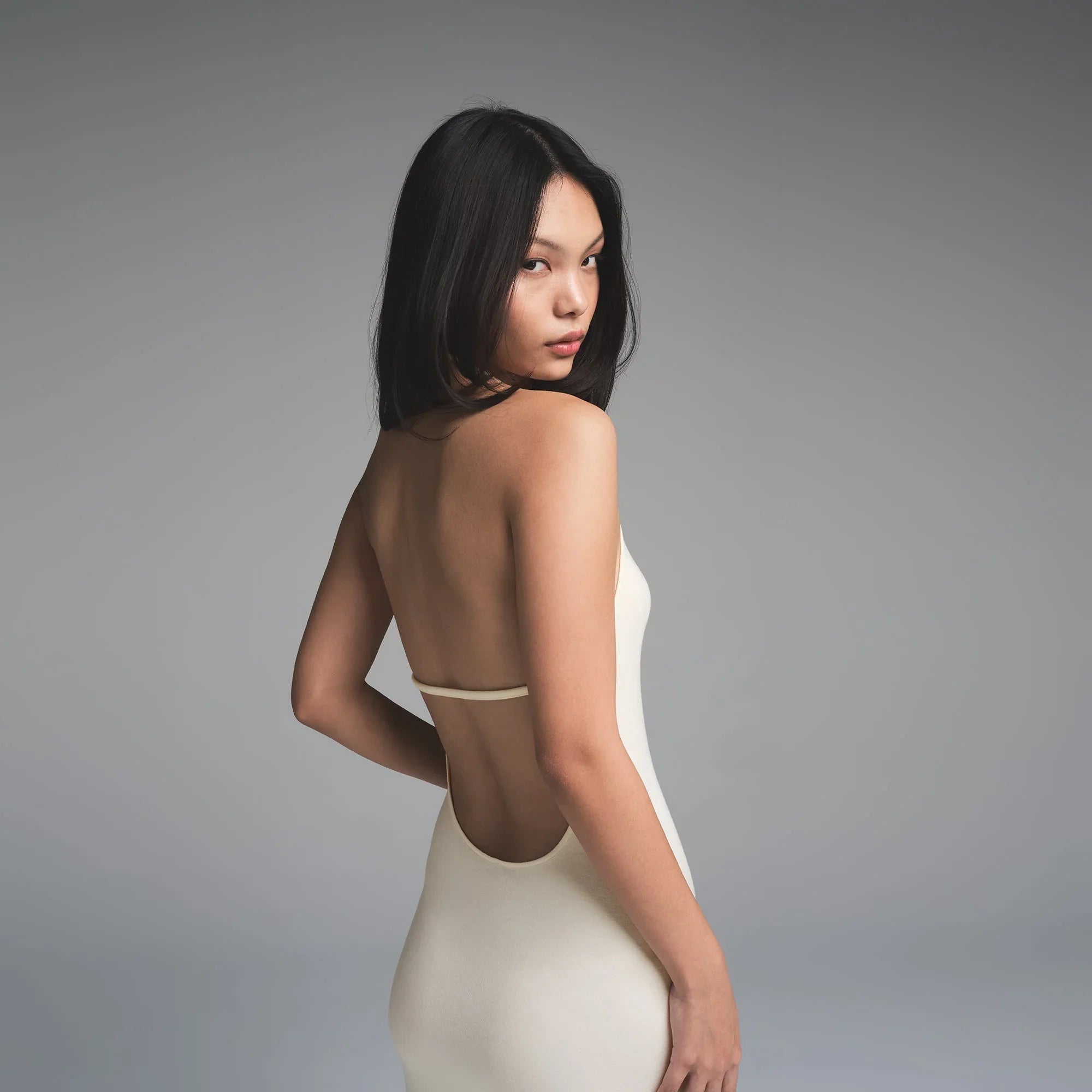 SKIMS CLOUD HALTER LONG DRESS | ECRU - ELBİSE - My Suti