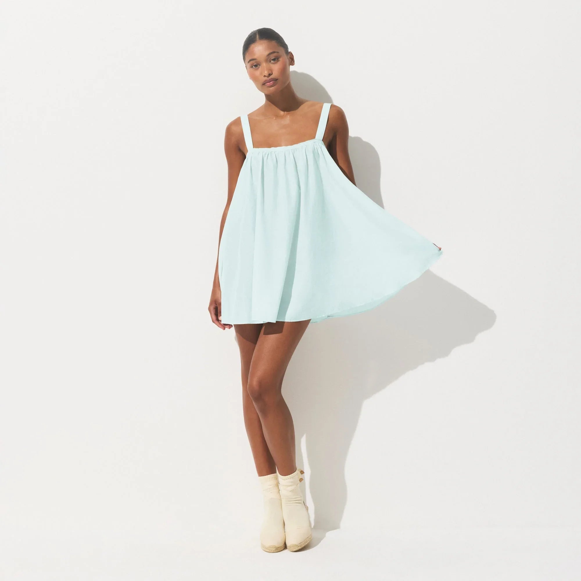 SKIMS COTTON VOILE MINI DRESS | FROST - ELBİSE - My Suti