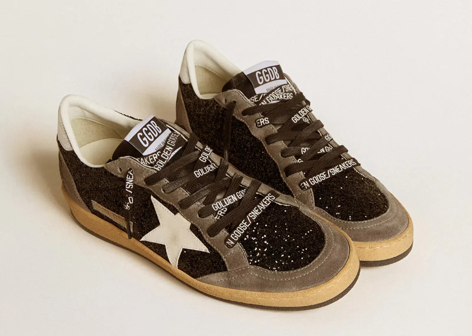 Golden Goose Ball-Star Black Glitter Gray White - My Suti