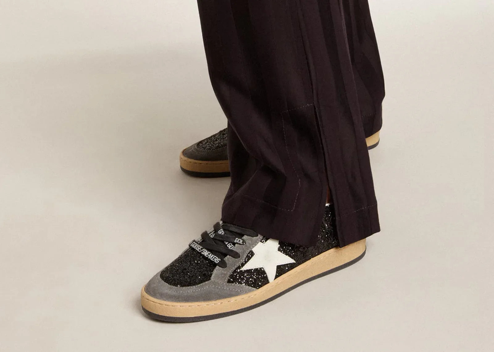 Golden Goose Ball-Star Black Glitter Gray White - My Suti
