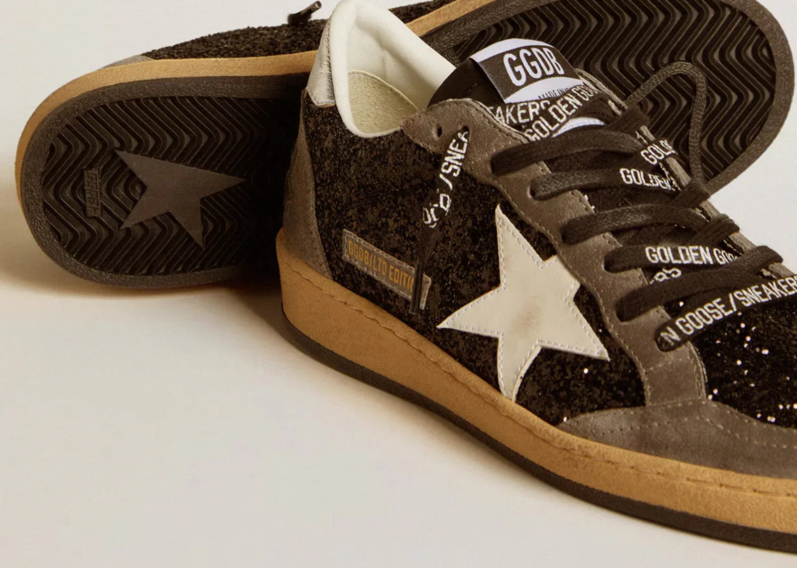 Golden Goose Ball-Star Black Glitter Gray White - My Suti